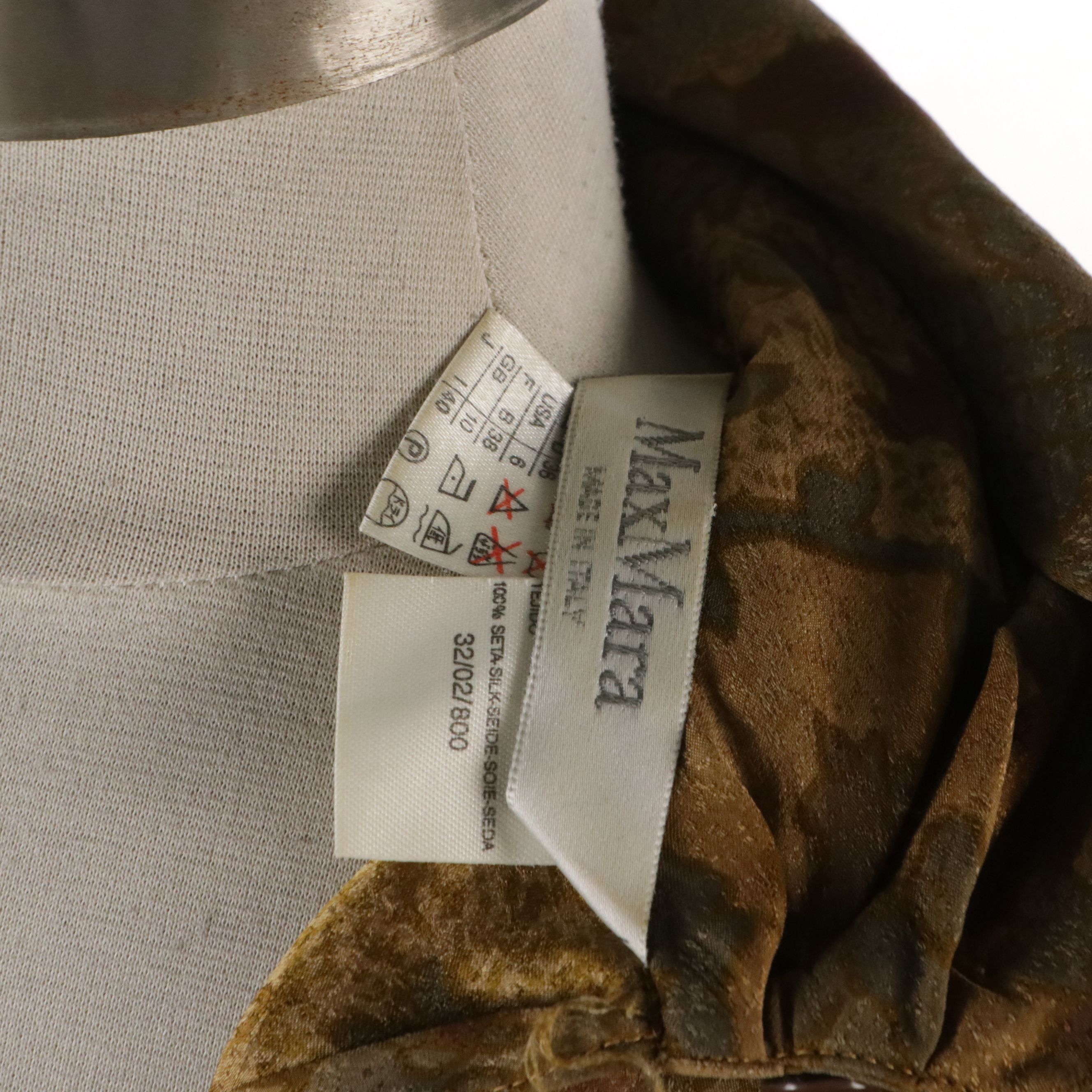 Max Mara Silk Floral Printed Long Sleeve Blouse