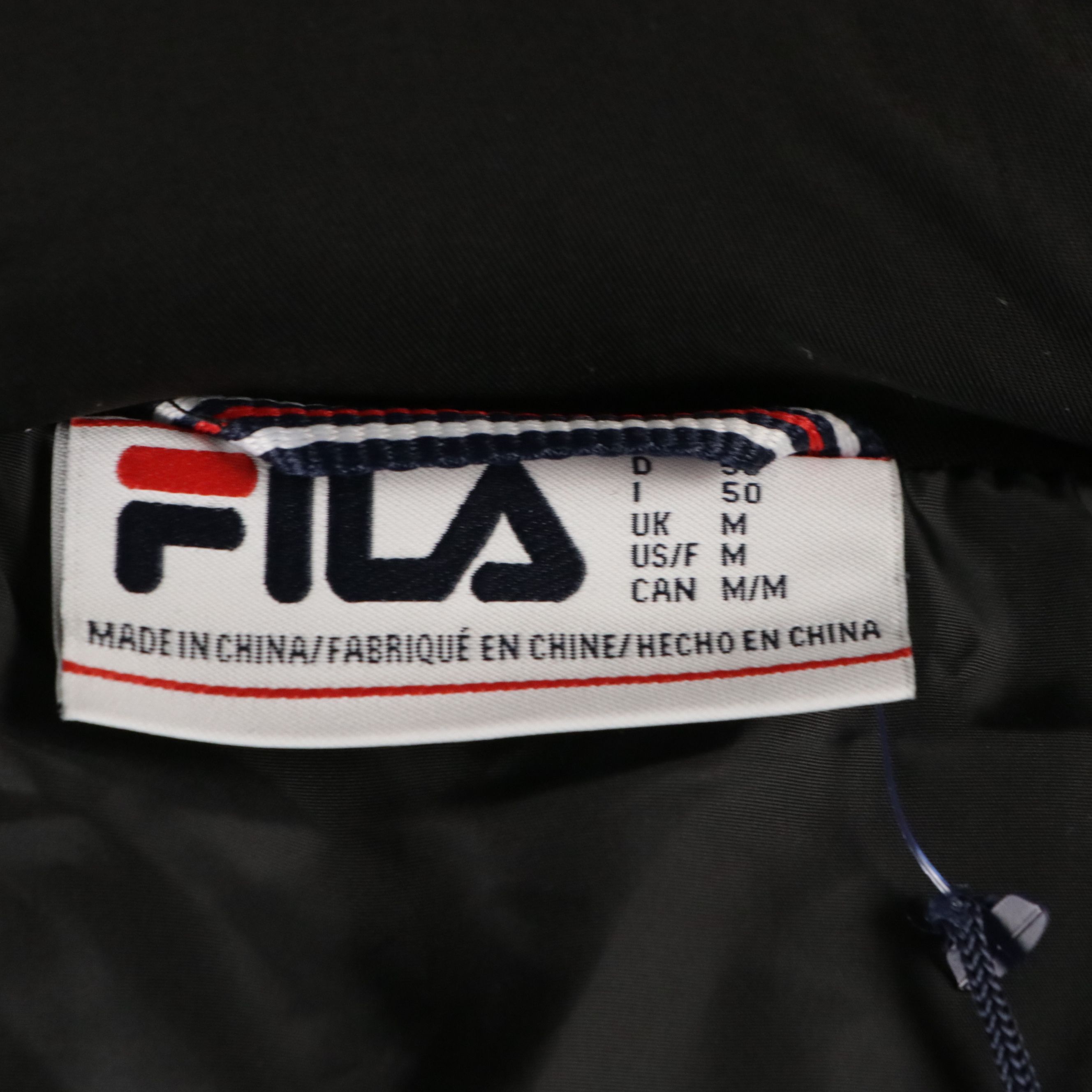 Men's Fila Fundamentals Super Puffer Jacket in Black Nylon, With Tags