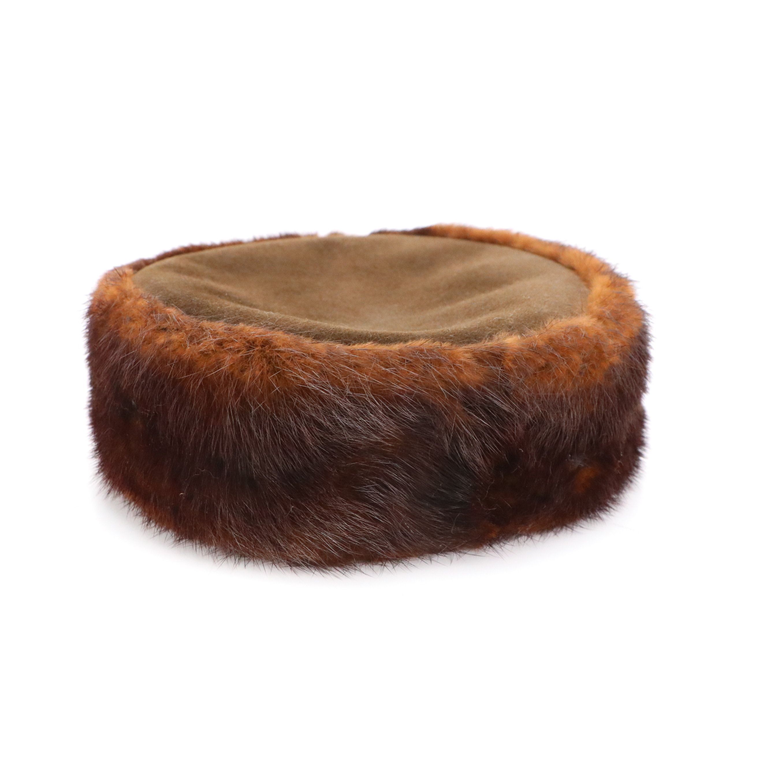 Nakamura Ginza Tokyo Mink Fur Pillbox Hat, Mid-20th Century