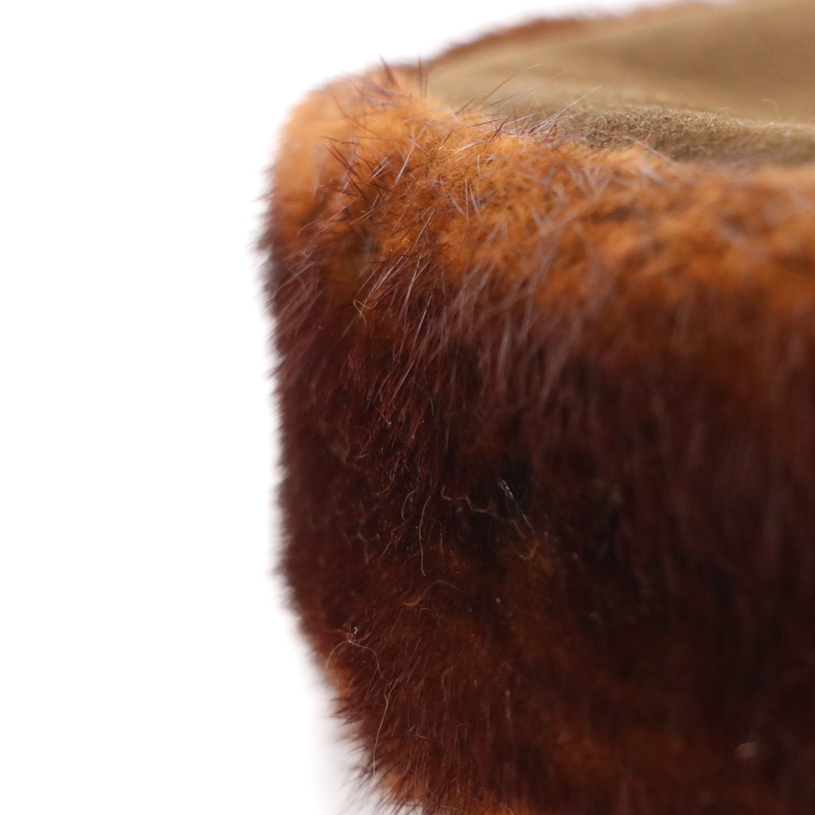 Nakamura Ginza Tokyo Mink Fur Pillbox Hat, Mid-20th Century