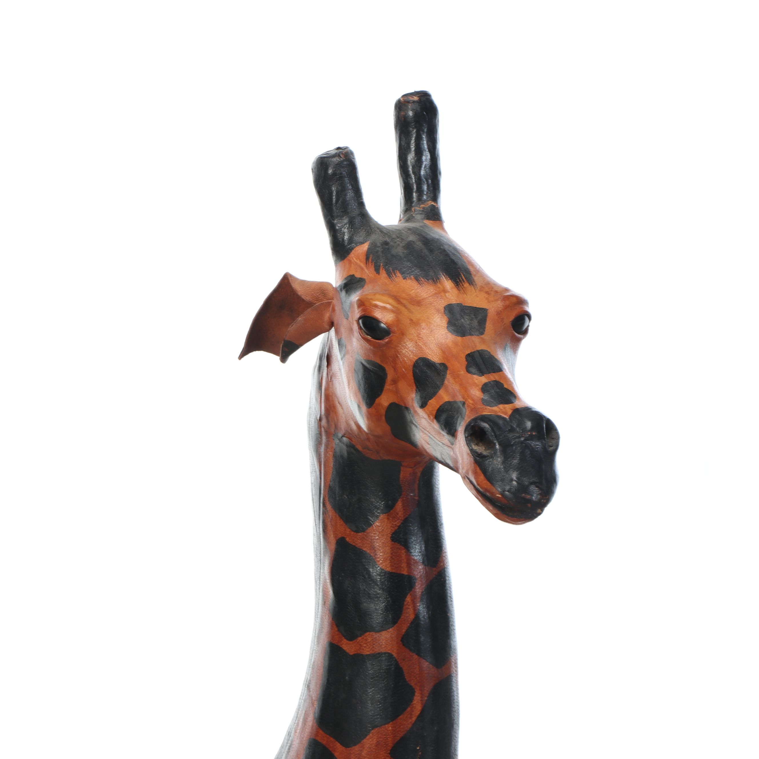 Hand-Painted Leather Wrapped Giraffes