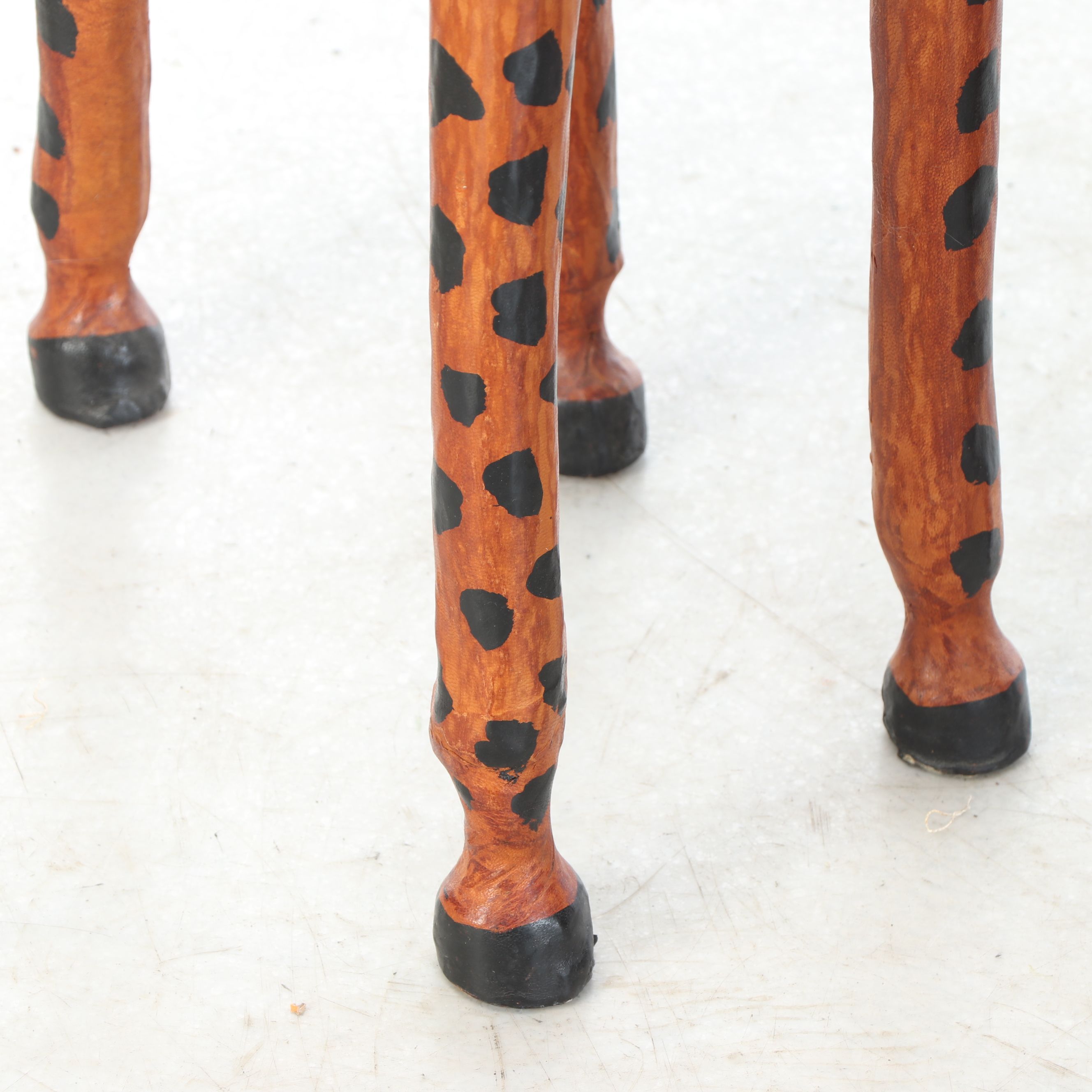 Hand-Painted Leather Wrapped Giraffes