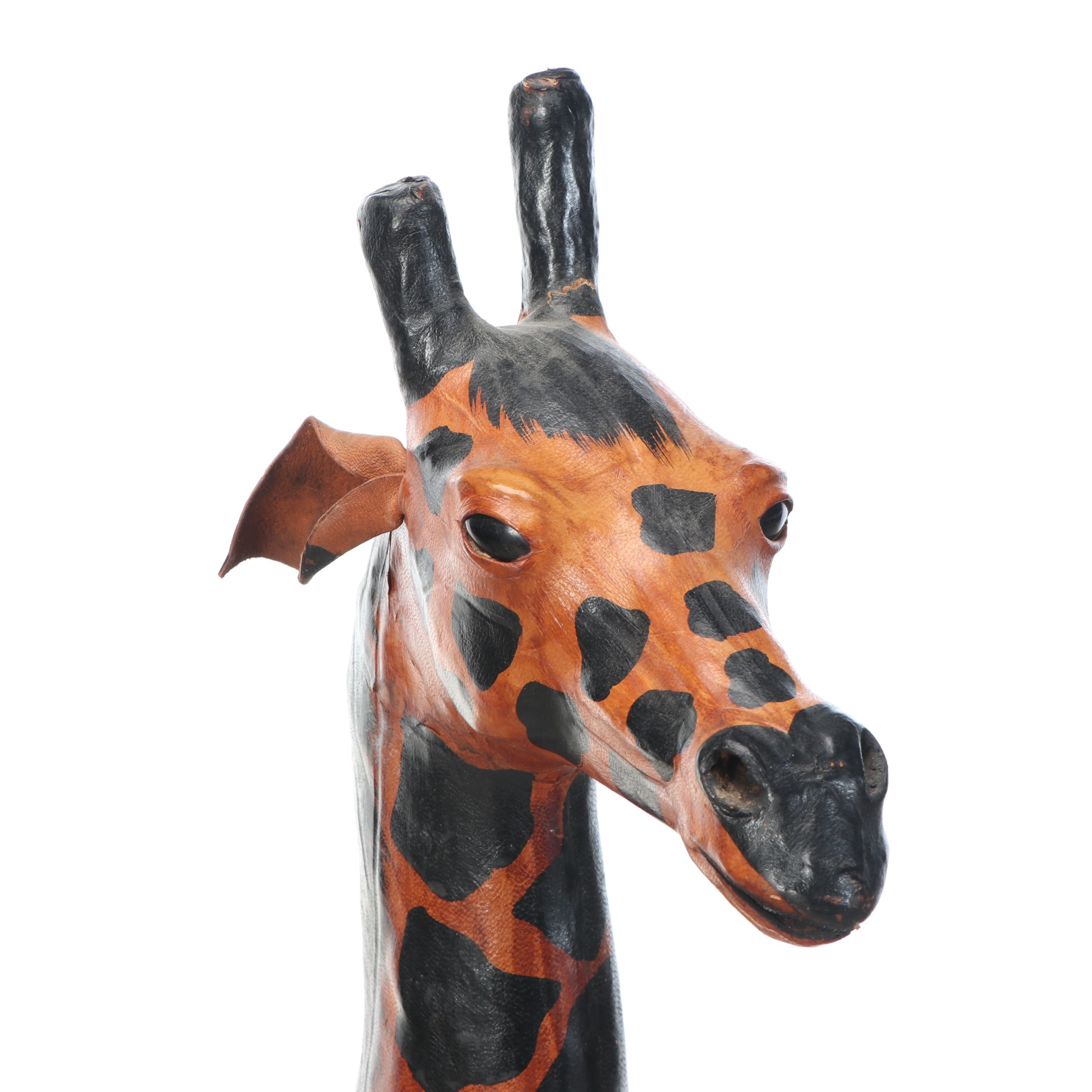 Hand-Painted Leather Wrapped Giraffes