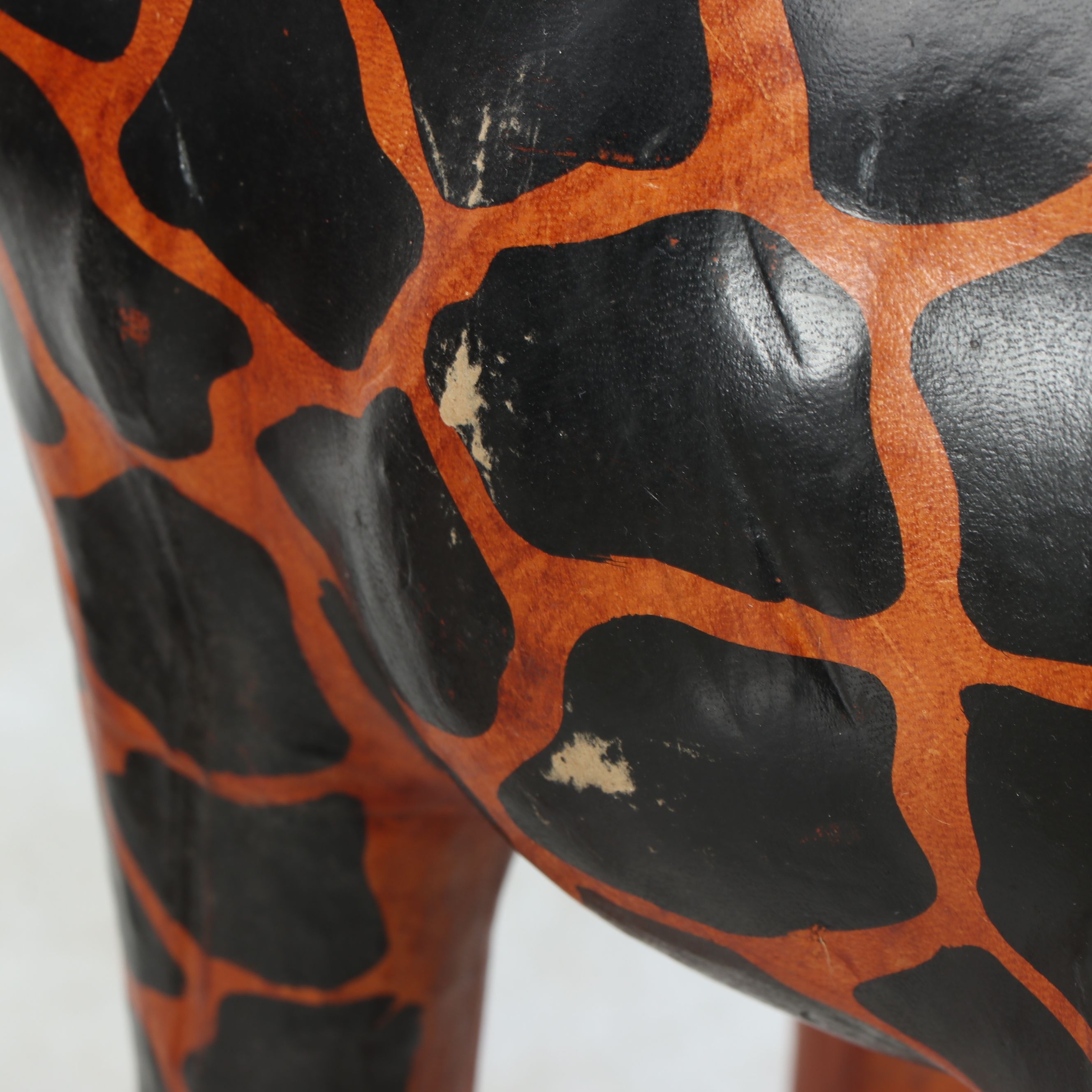Hand-Painted Leather Wrapped Giraffes