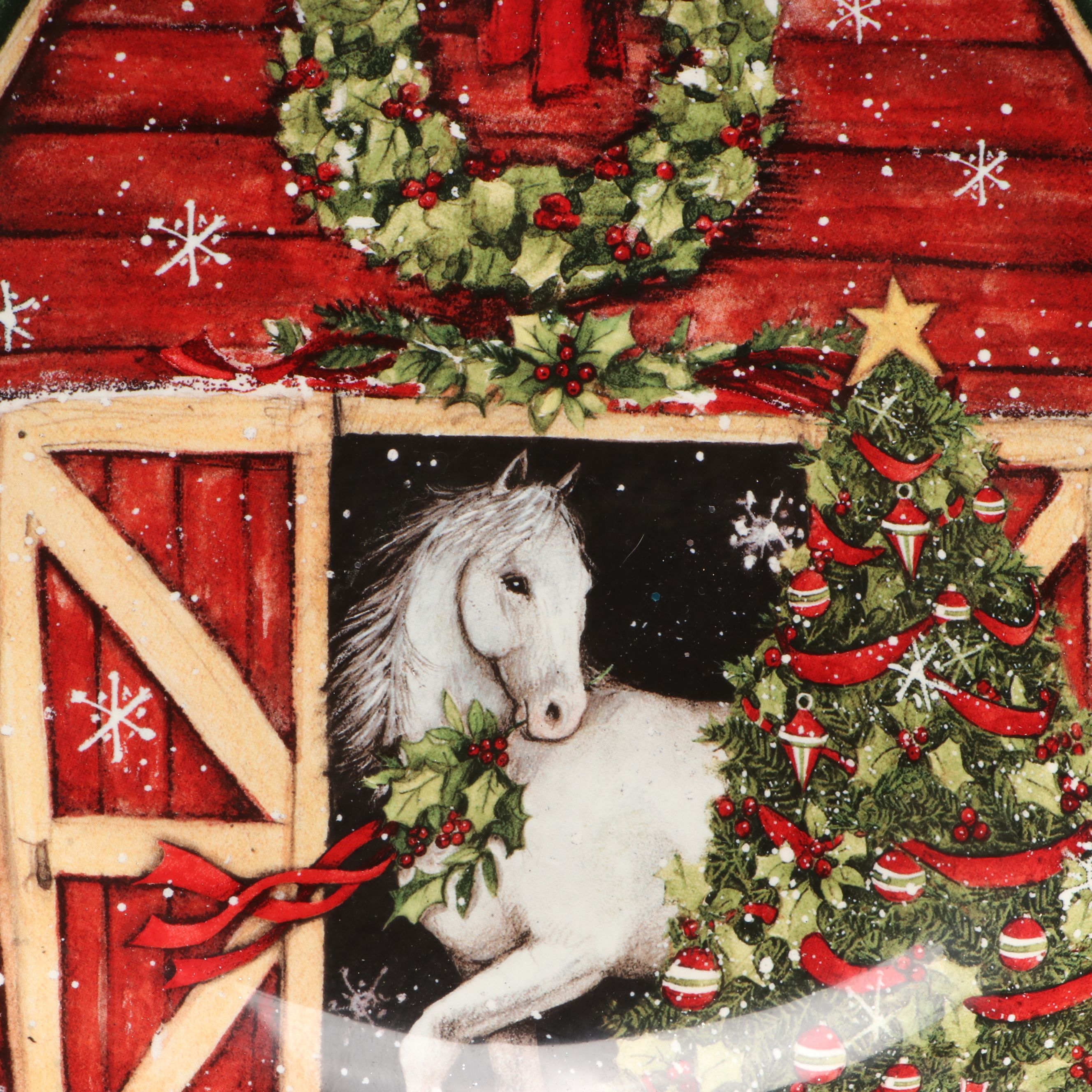 Certified International Christmas Ceramic Pitcher, Bowl, and Candle Holders