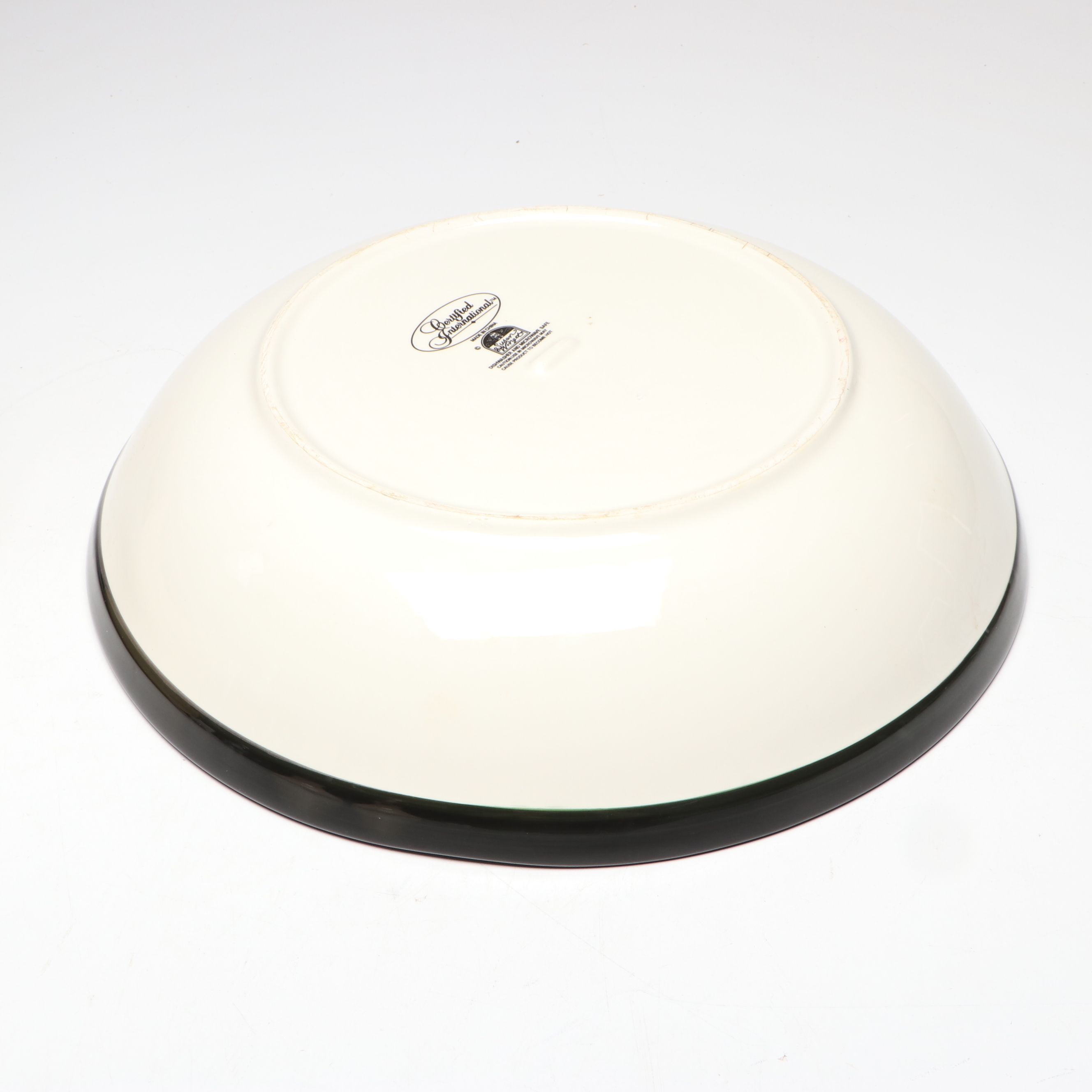 Certified International Christmas Ceramic Pitcher, Bowl, and Candle Holders