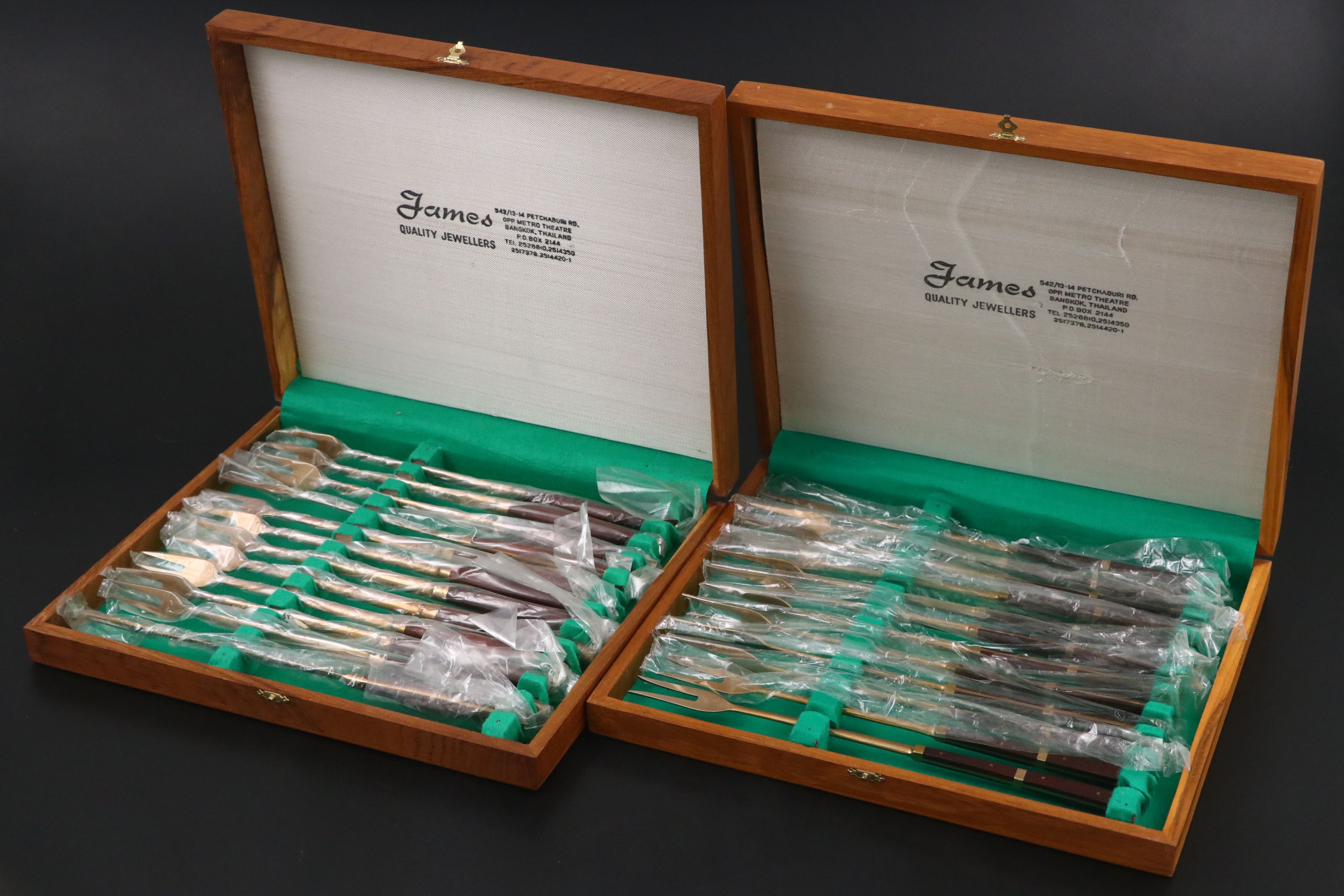 Reed & Barton Stainless Steel Chafing Dish, Wire Egg Basket, and Fork Sets