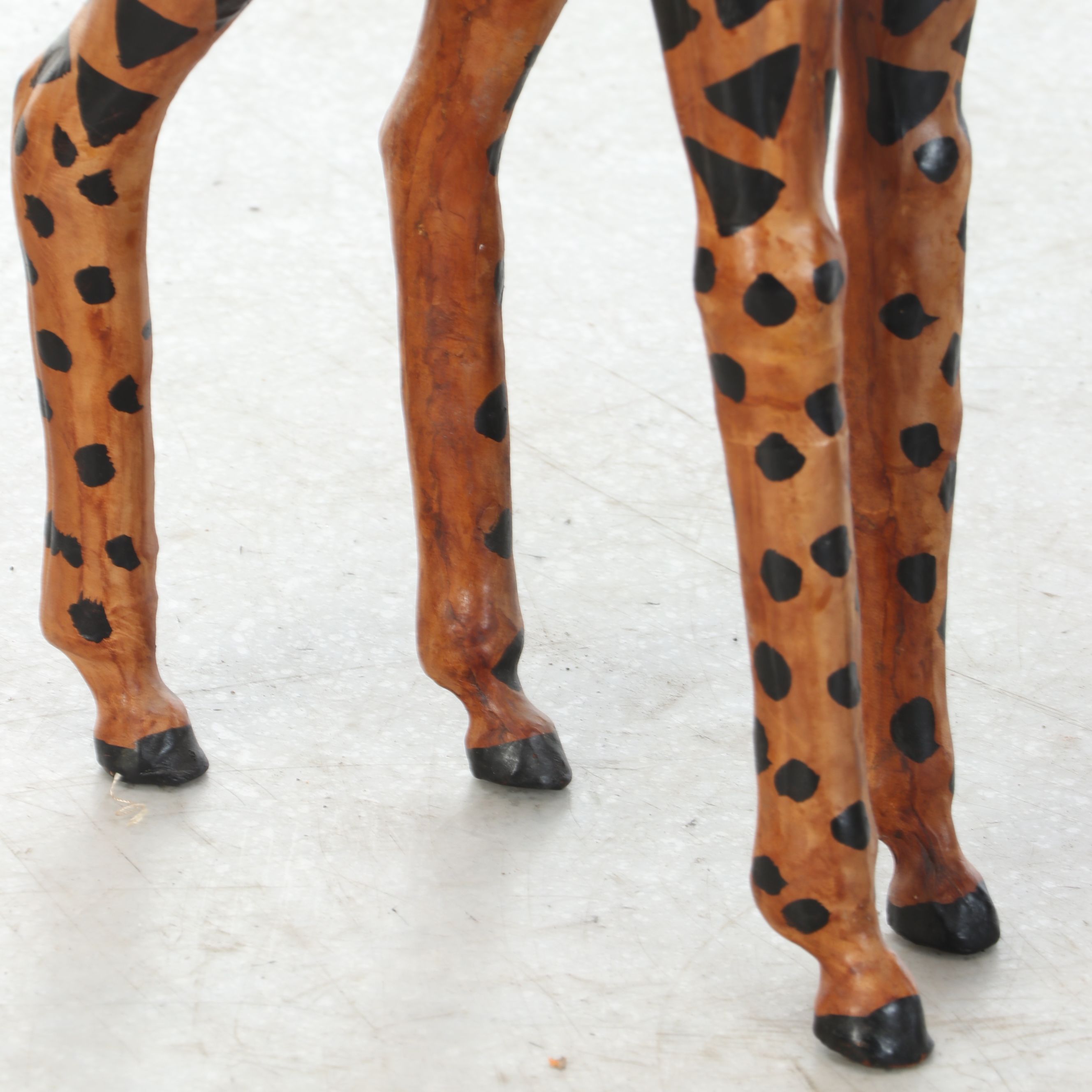 Pair of Hand-Painted Leather Wrapped Giraffes