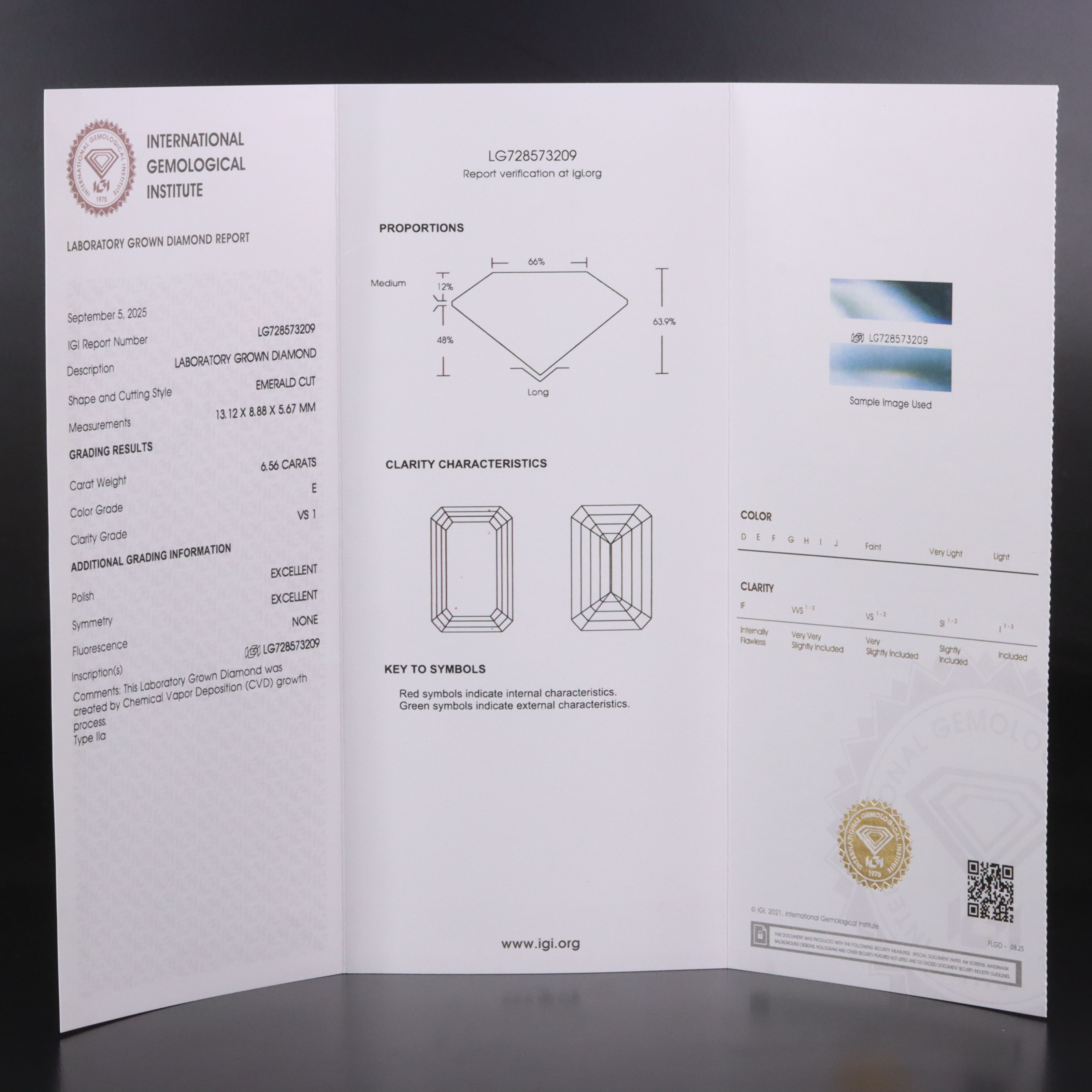 18K 7.52 CTW Lab Grown Diamond Ring with IGI Report