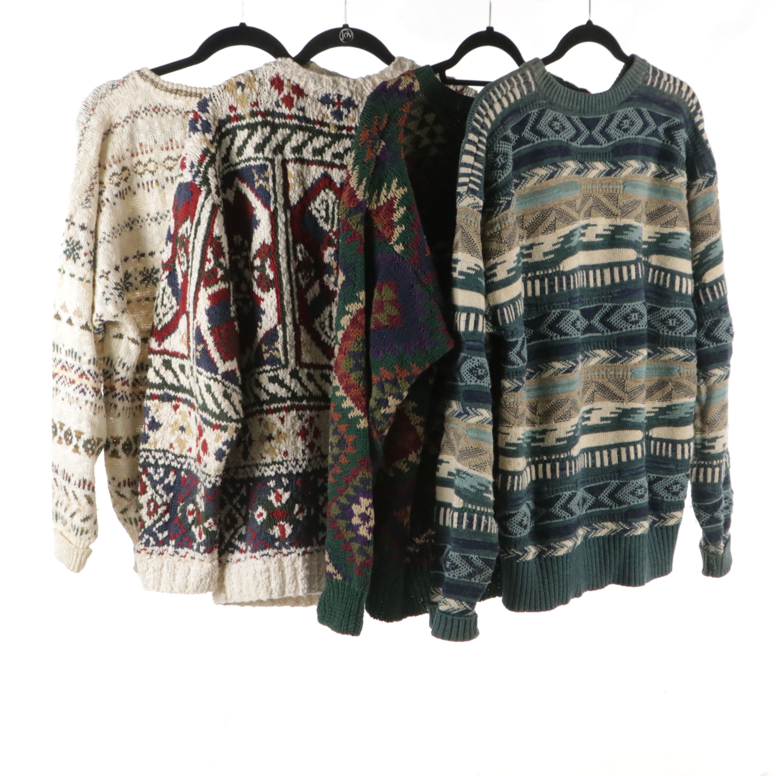 Men's Tommy Hilfiger, Woolrich, and Other Cotton Blend Crew Neck Sweaters