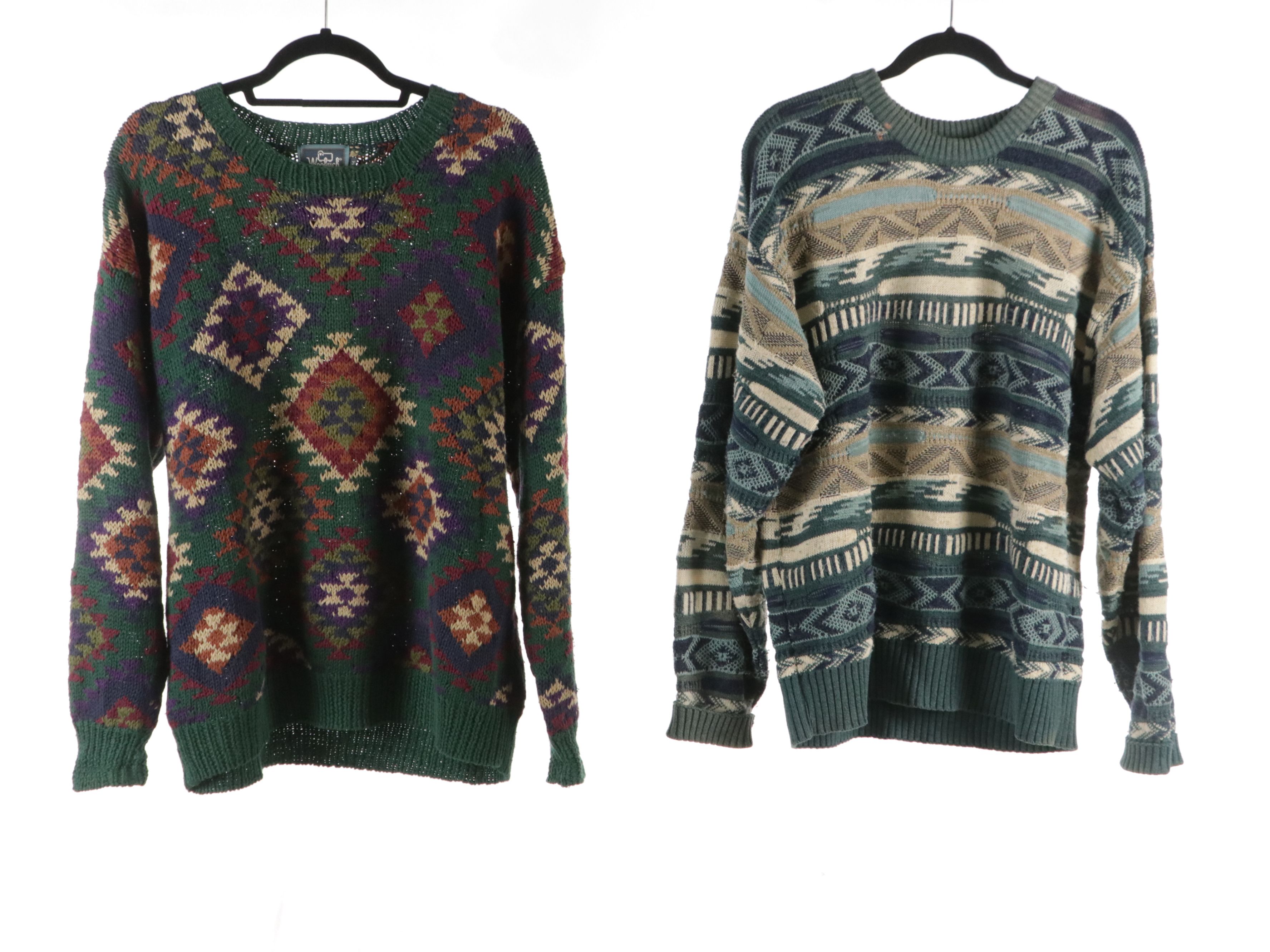 Men's Tommy Hilfiger, Woolrich, and Other Cotton Blend Crew Neck Sweaters