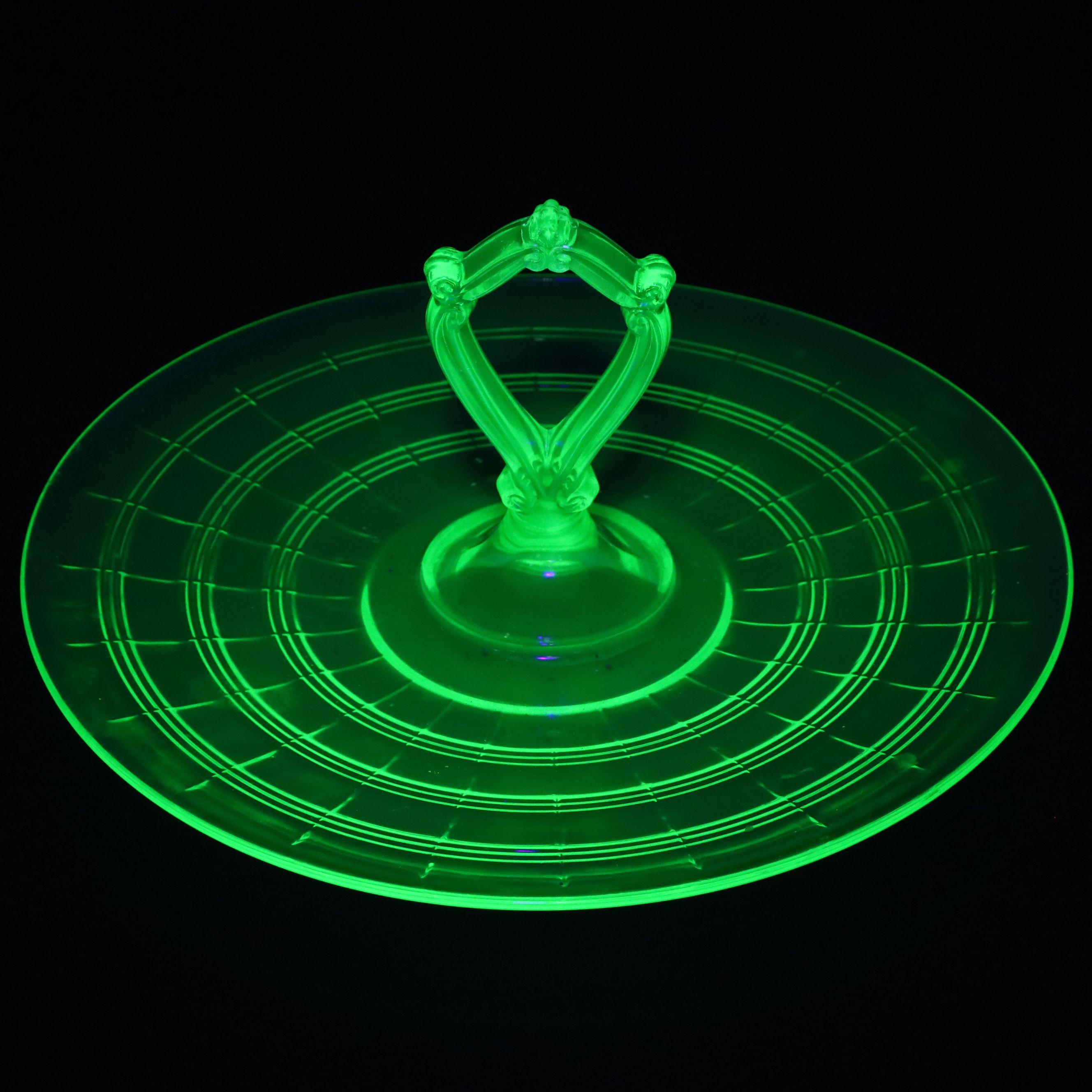 Anchor Hocking "Banded Rings" Uranium Glass with More Vintage Glassware