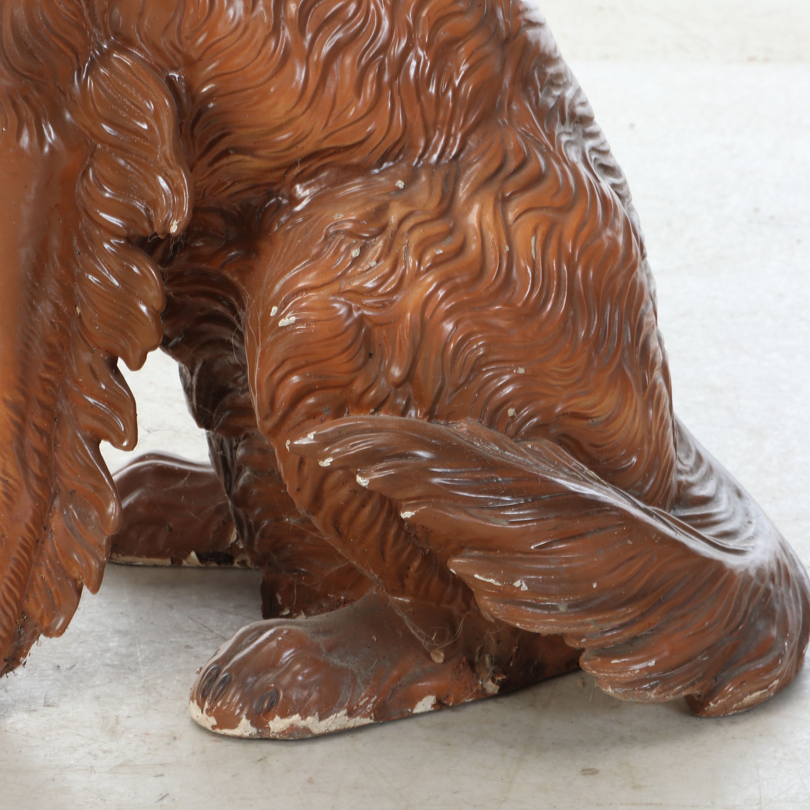 Hand-Painted Plaster Sitting Irish Setter Statue