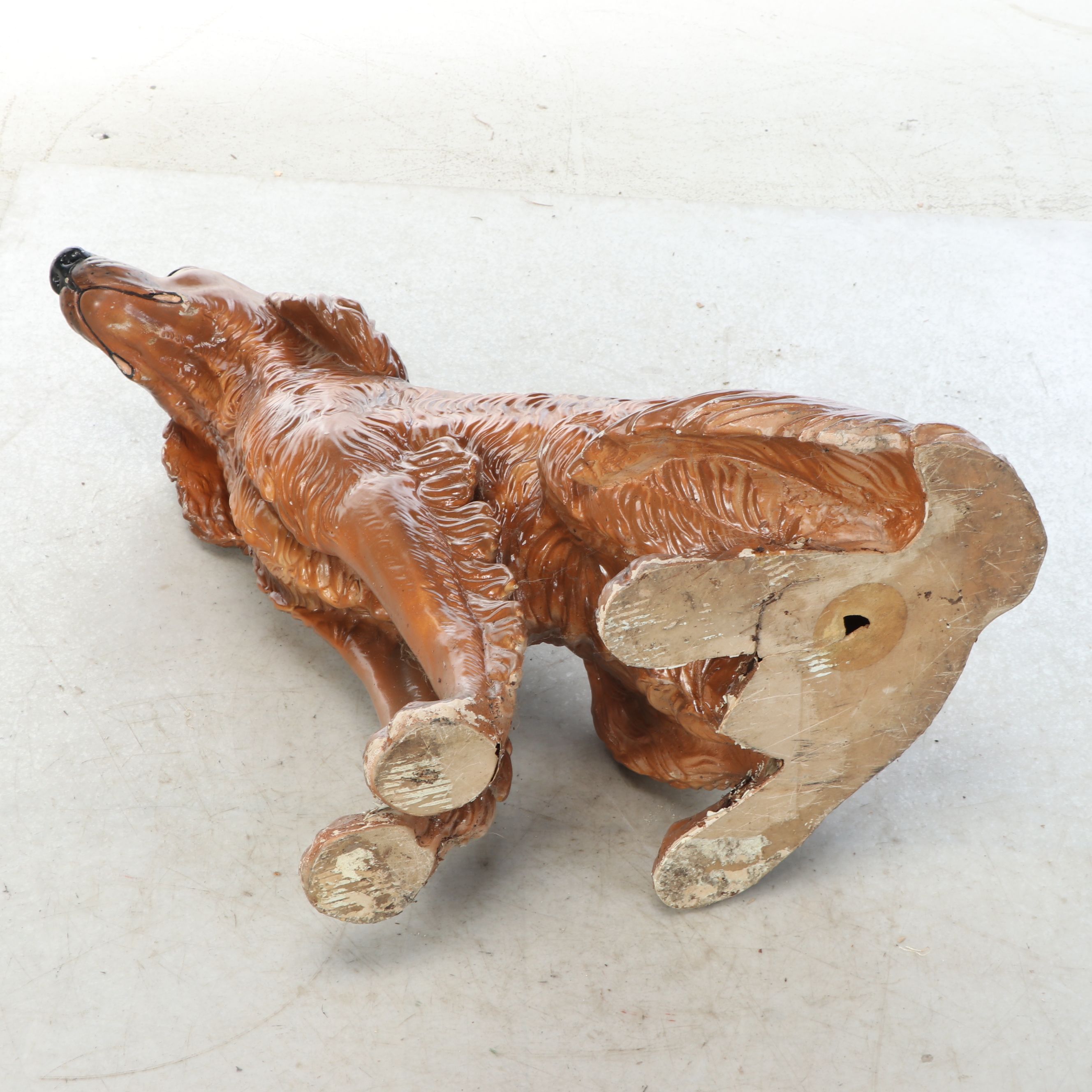 Hand-Painted Plaster Sitting Irish Setter Statue