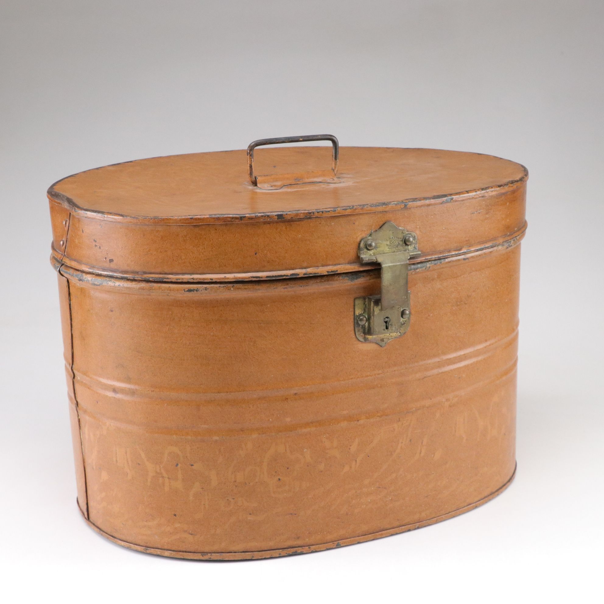 Metal Oval Hat Box, Late 19th/Early 20th Century