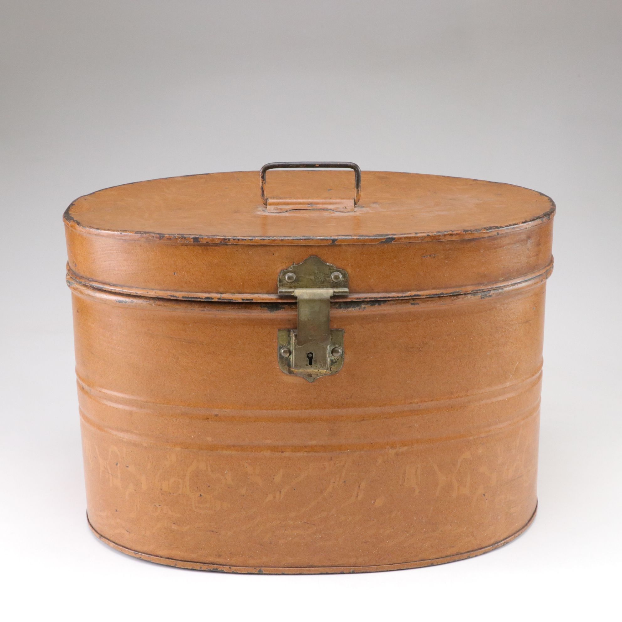 Metal Oval Hat Box, Late 19th/Early 20th Century