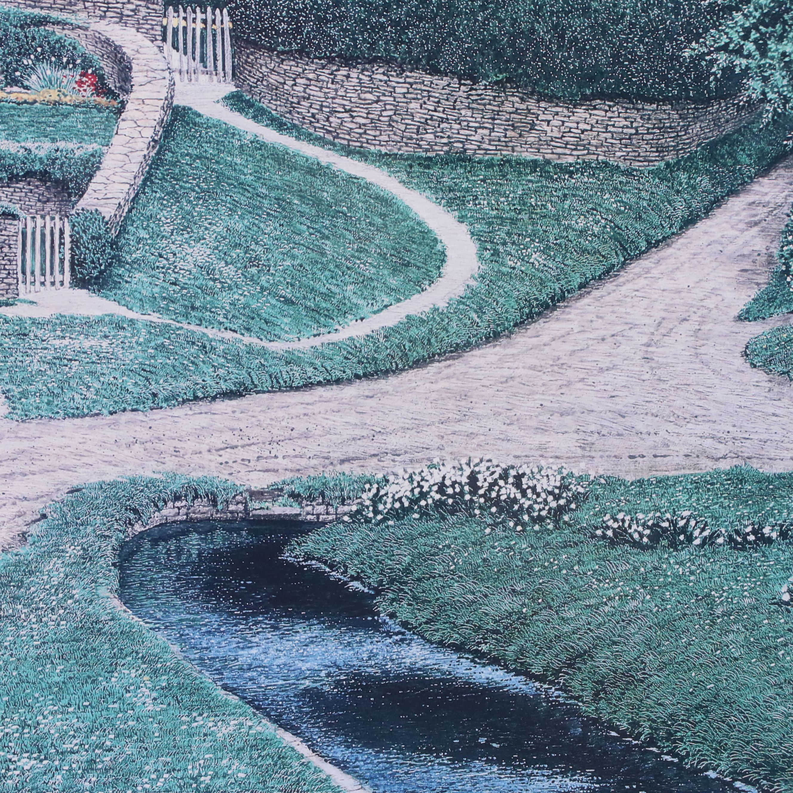 Tom Caldwell Offset Lithograph "Arlington Row," 1995