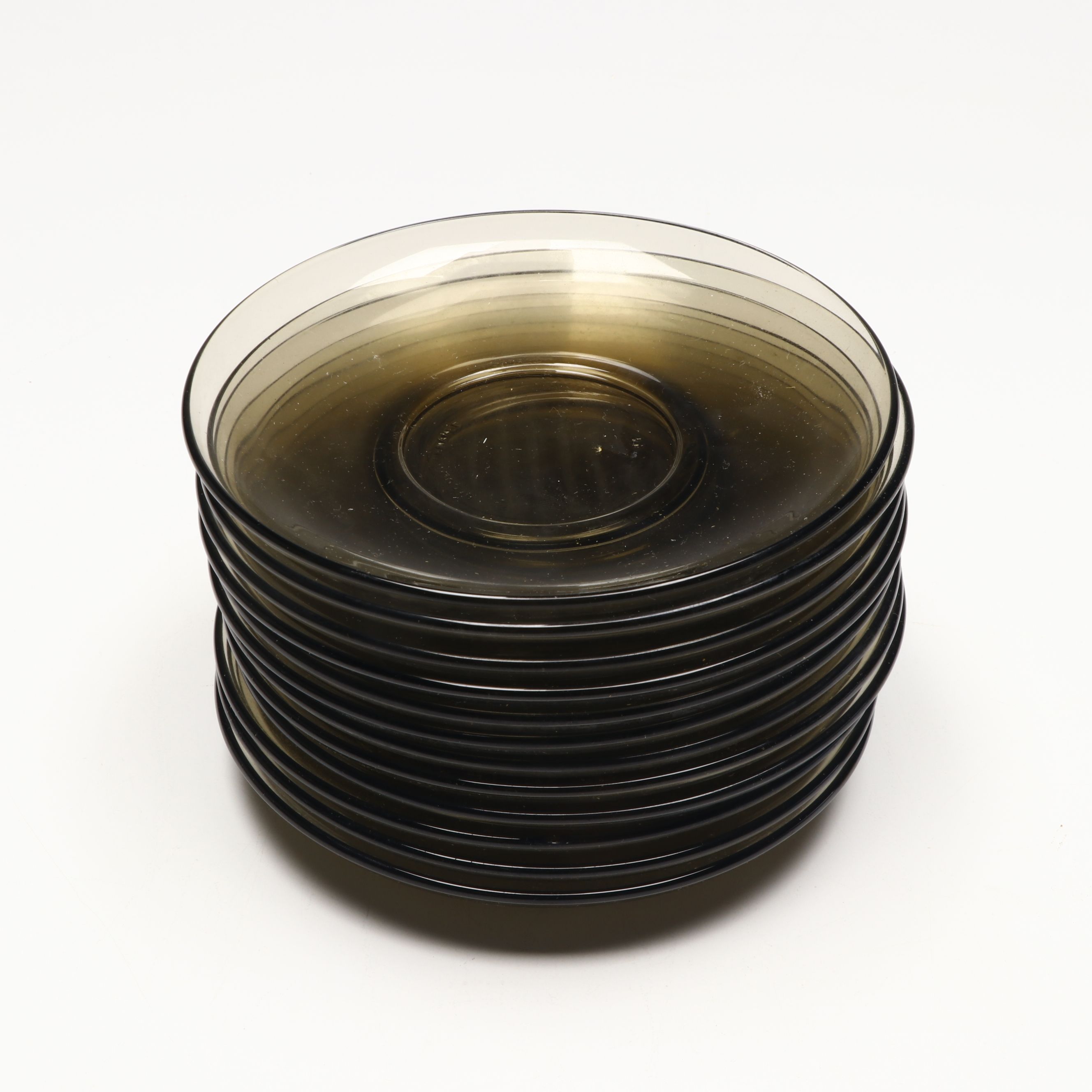 Arcoroc France Smoked Glass Dinnerware