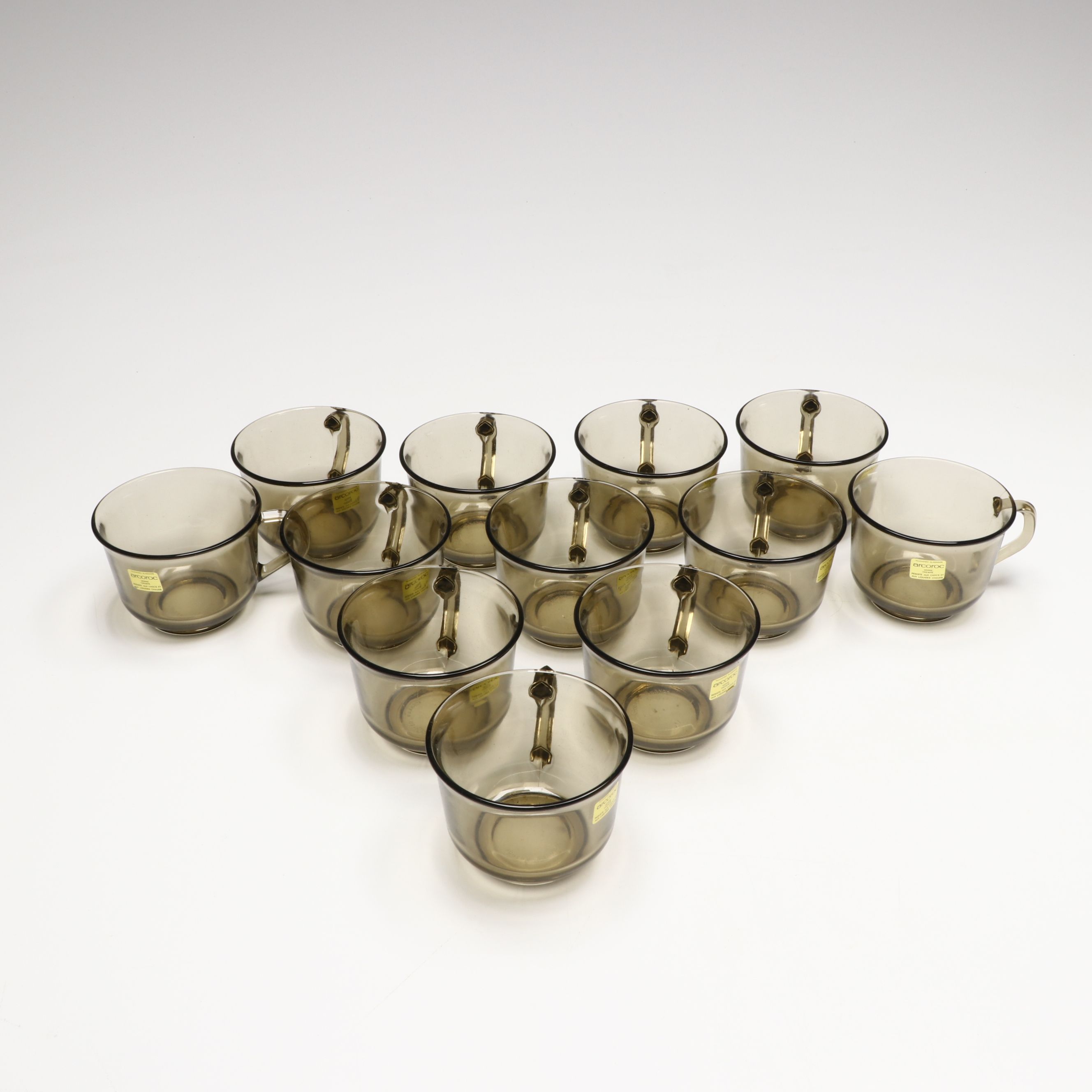 Arcoroc France Smoked Glass Dinnerware