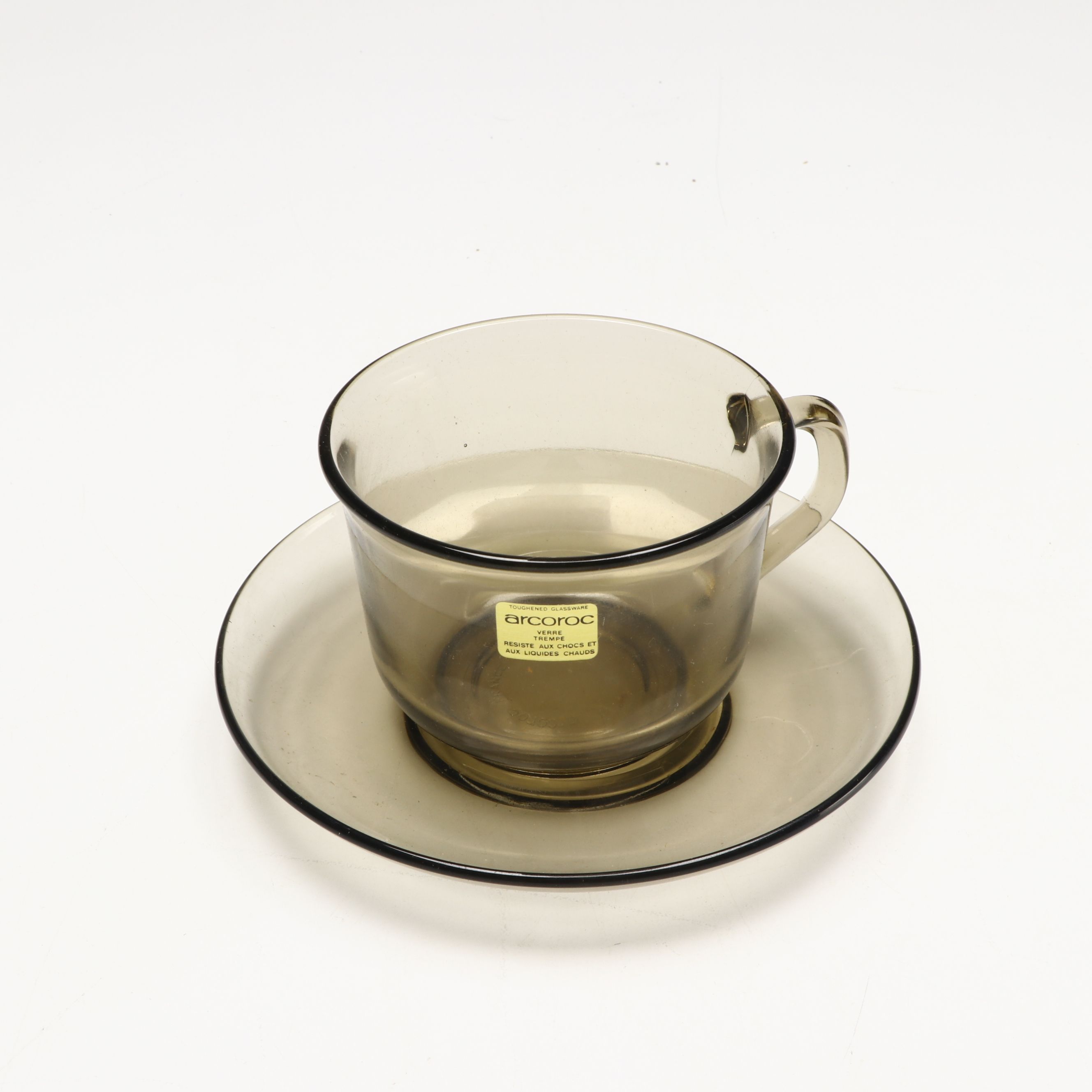 Arcoroc France Smoked Glass Dinnerware