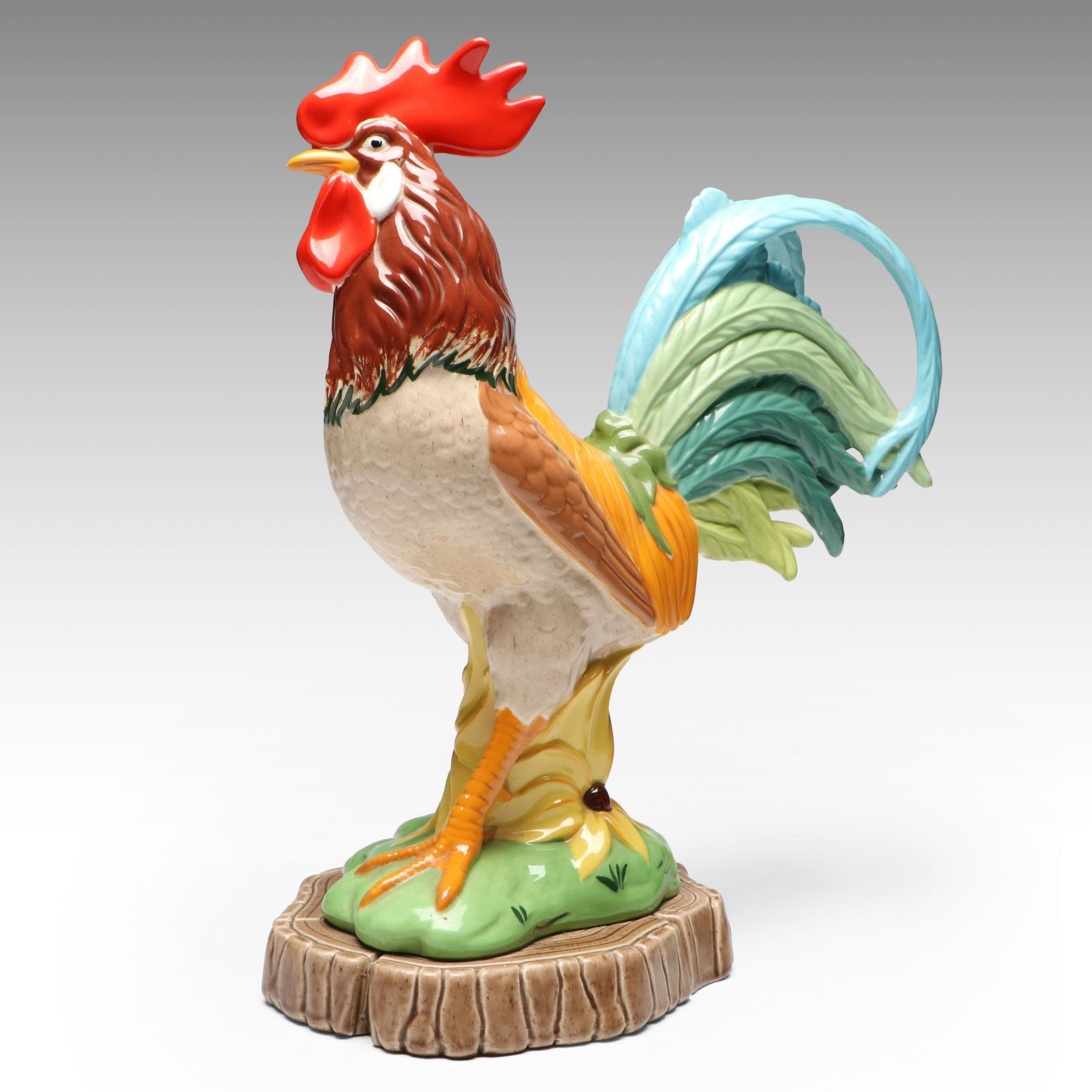Atlantic Molds Hand-Painted Ceramic Rooster Figurine, 1969