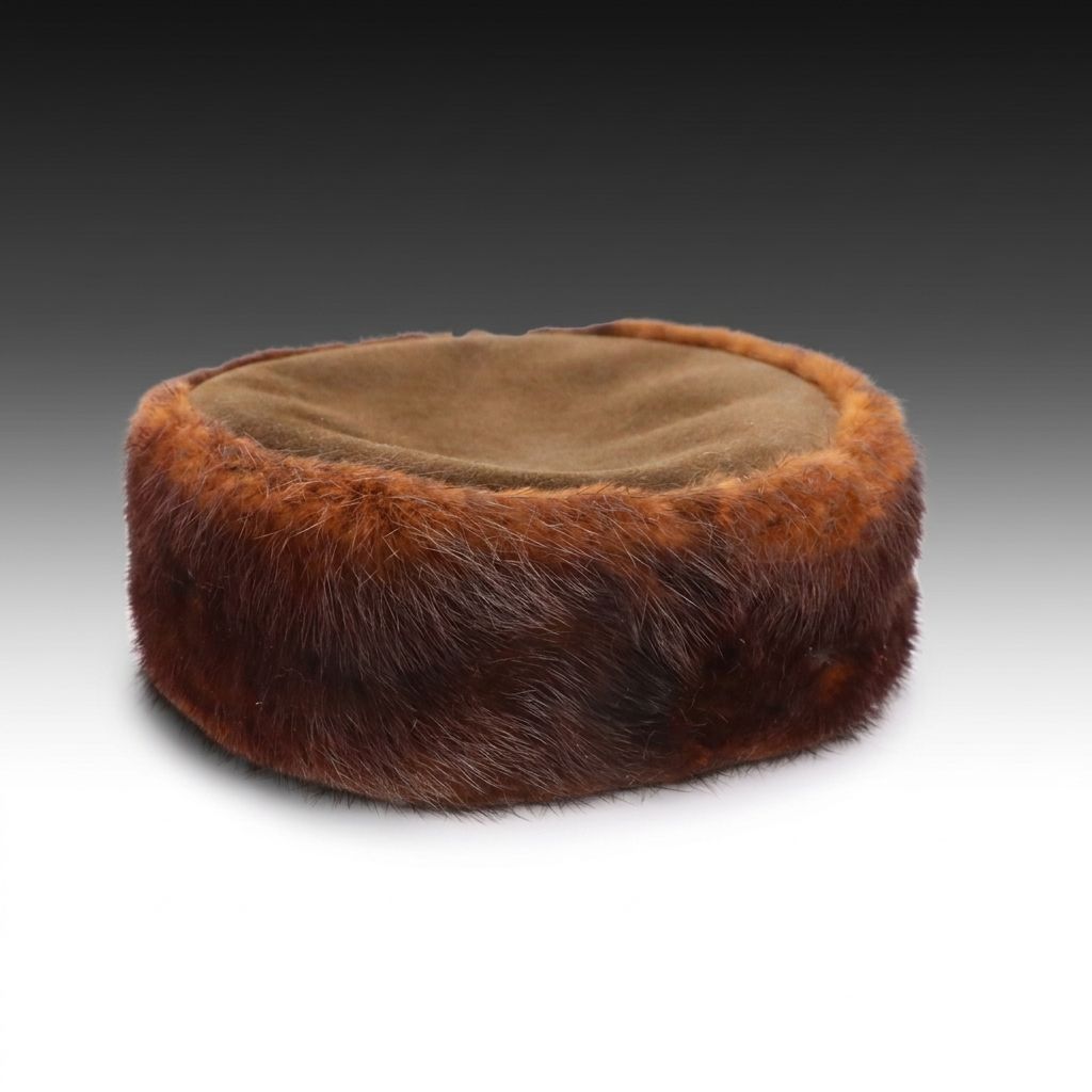 Nakamura Ginza Tokyo Mink Fur Pillbox Hat, Mid-20th Century