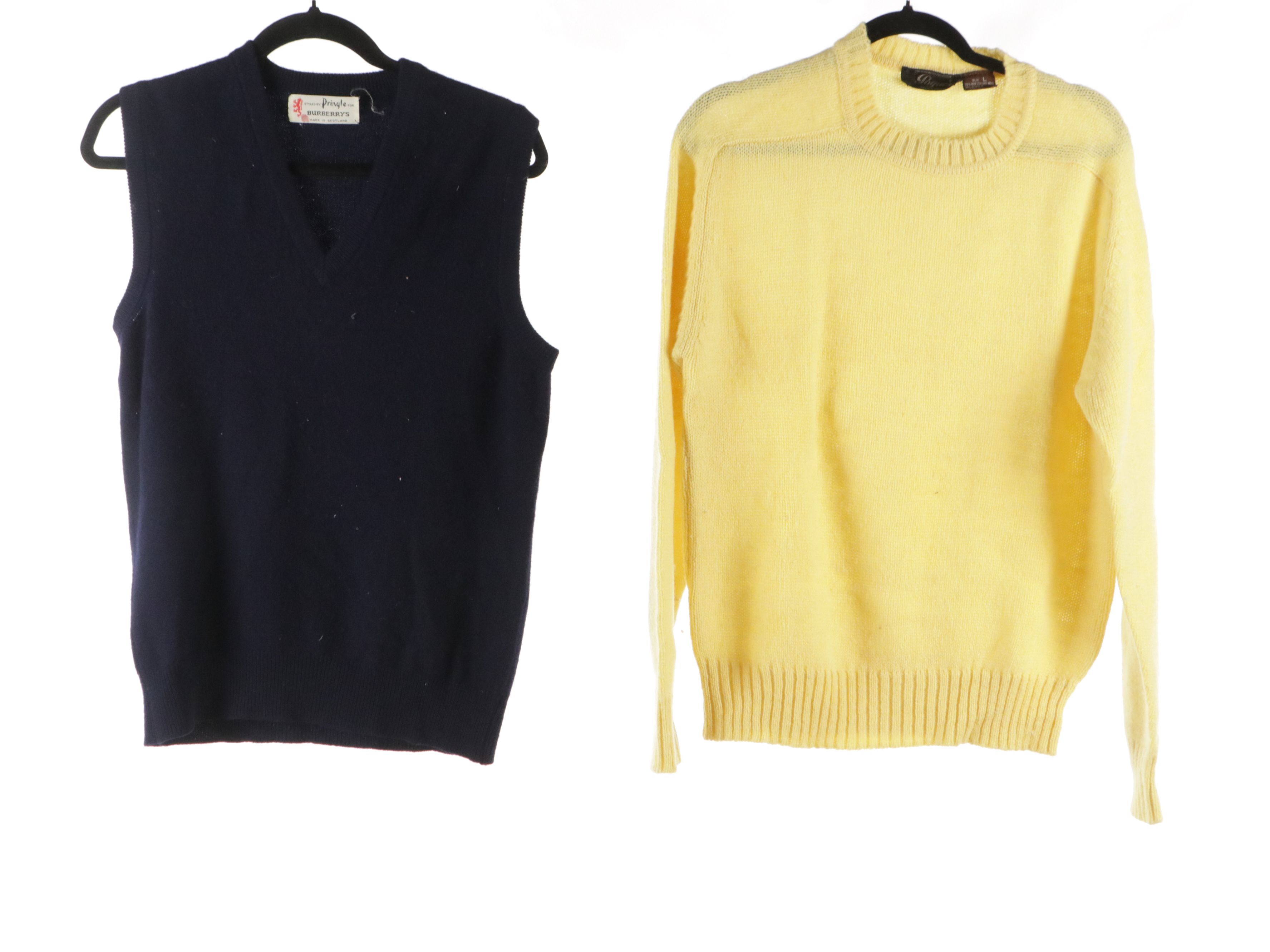 Burberrys, Pogue's, Brooks Brothers, and Tricots St. Raphael Sweaters