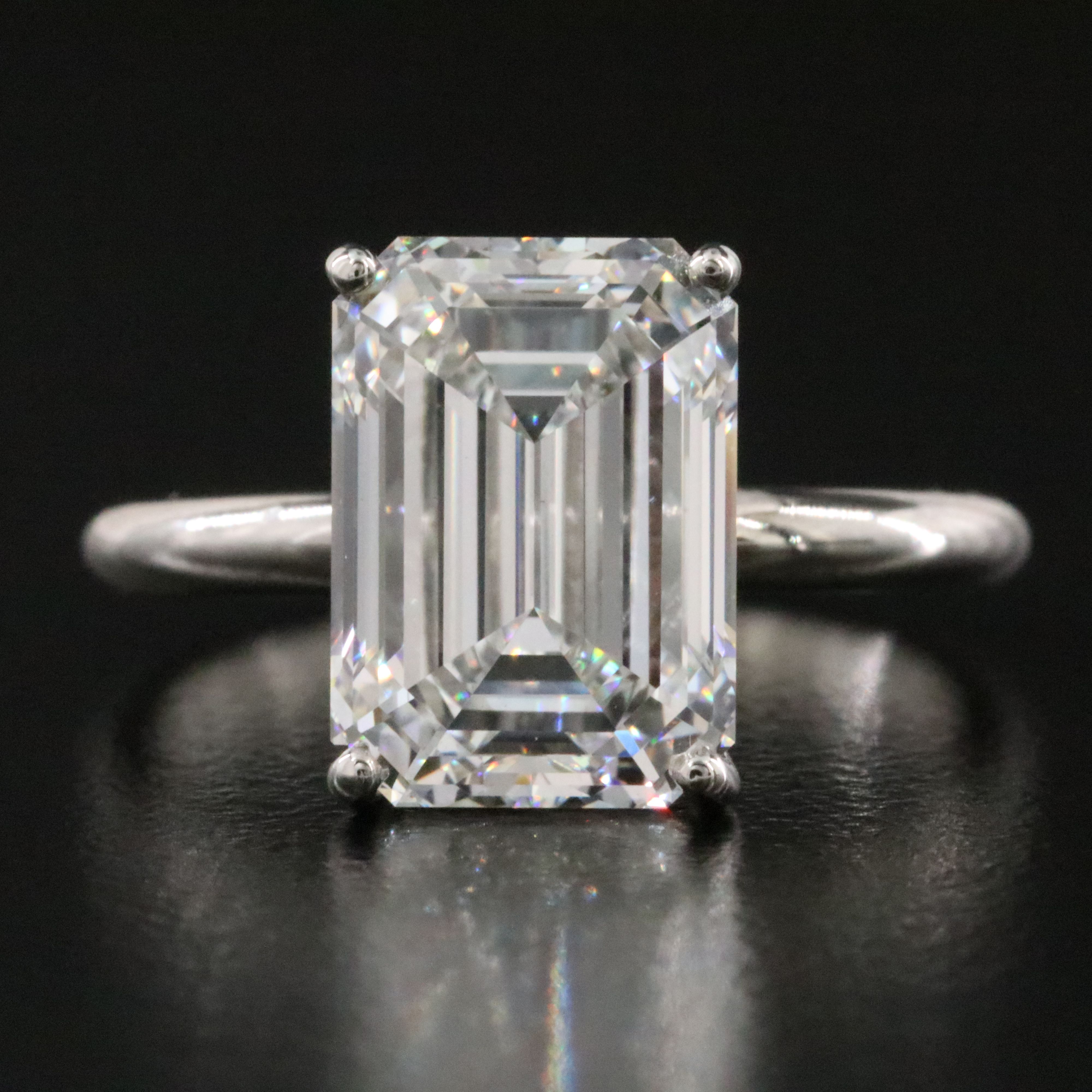 Platinum 4.55 CT Lab Grown Diamond Solitaire Ring with IGI Report