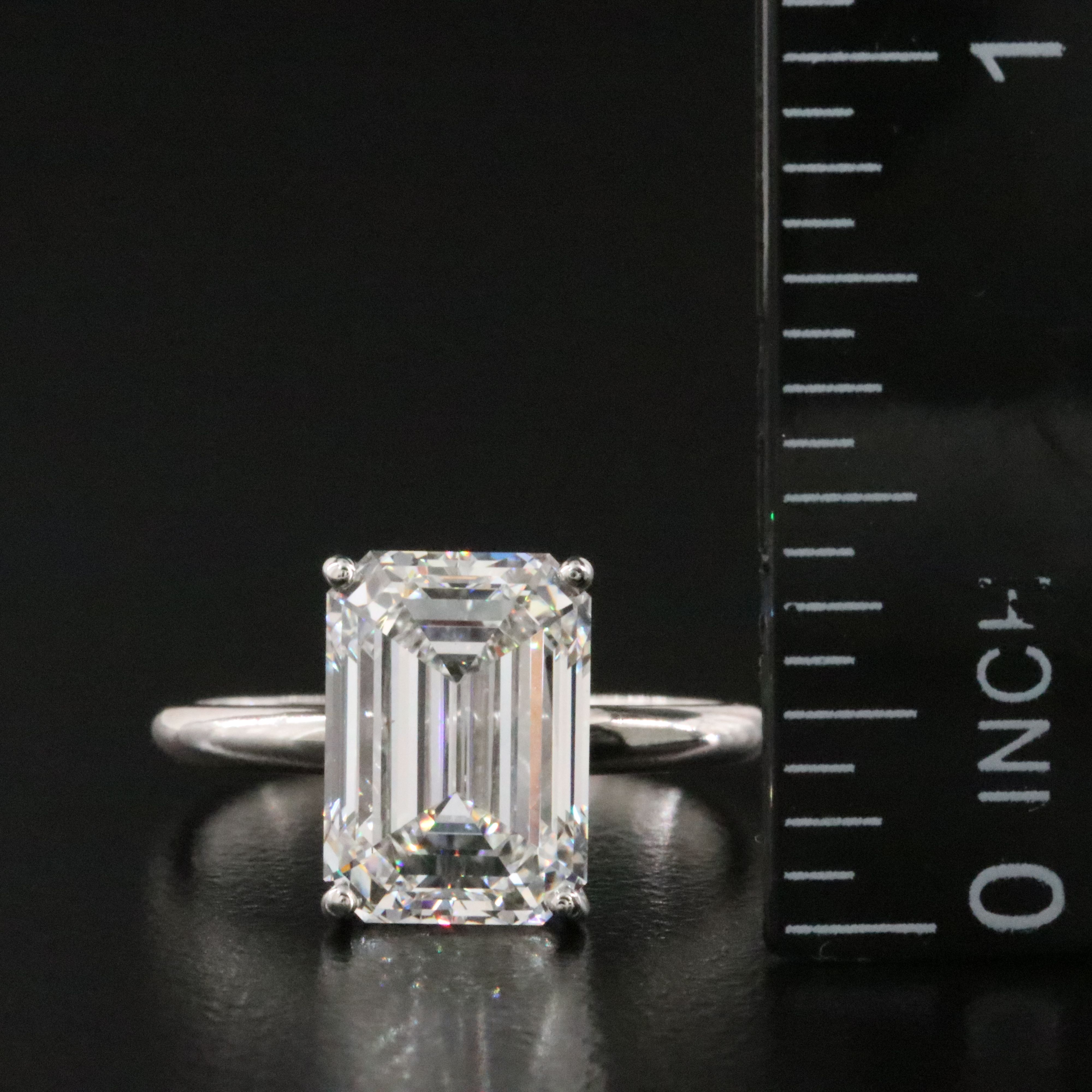 Platinum 4.55 CT Lab Grown Diamond Solitaire Ring with IGI Report