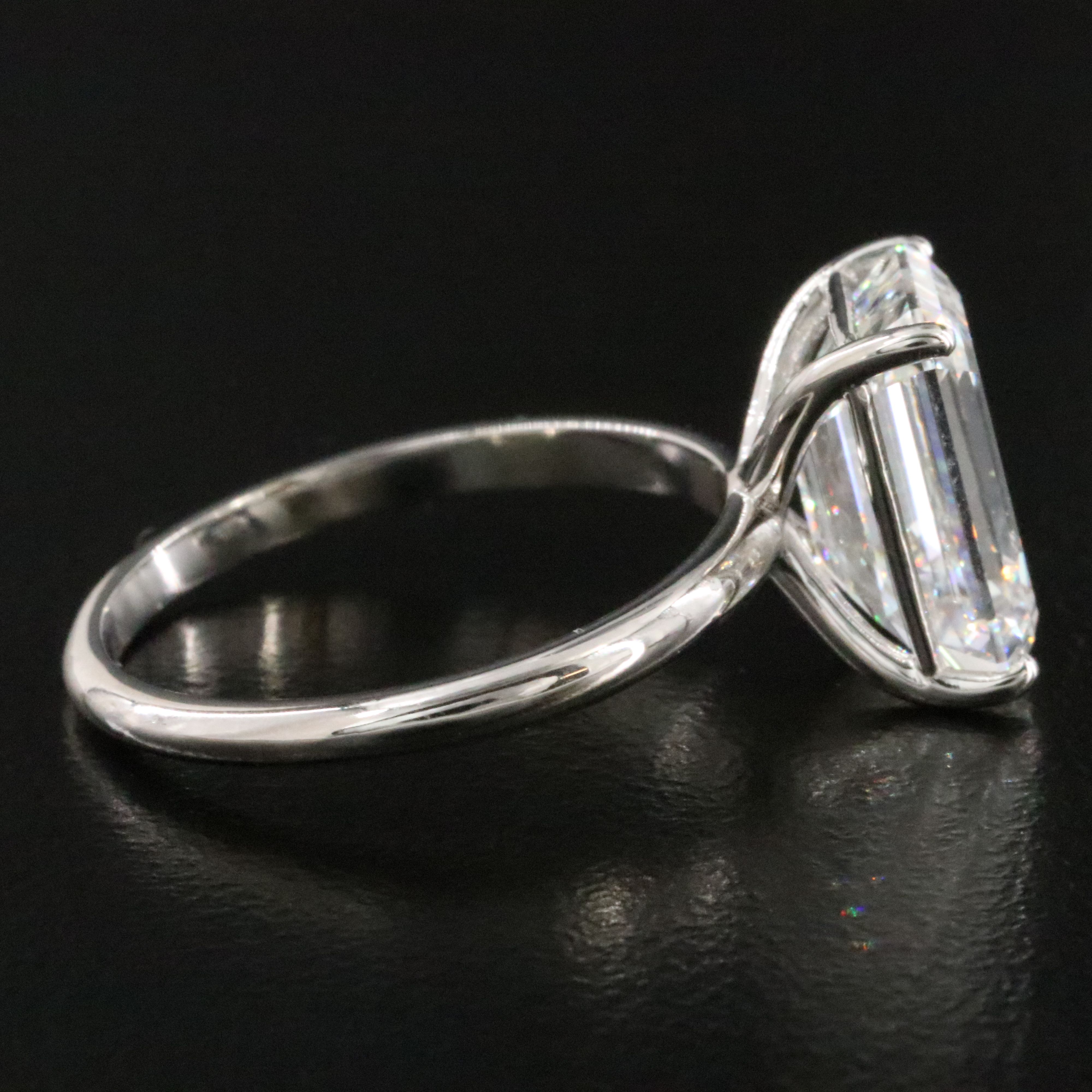 Platinum 4.55 CT Lab Grown Diamond Solitaire Ring with IGI Report