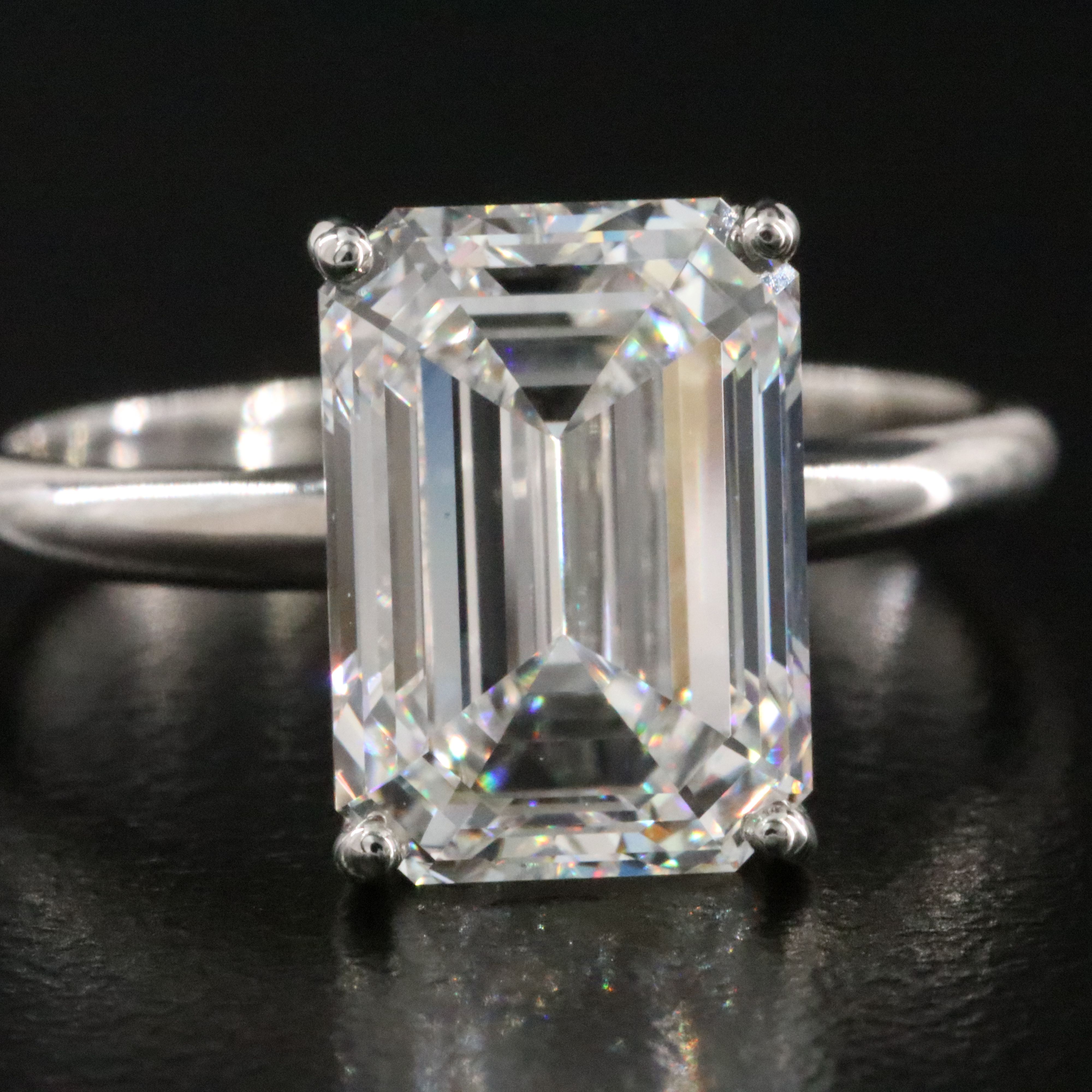 Platinum 4.55 CT Lab Grown Diamond Solitaire Ring with IGI Report