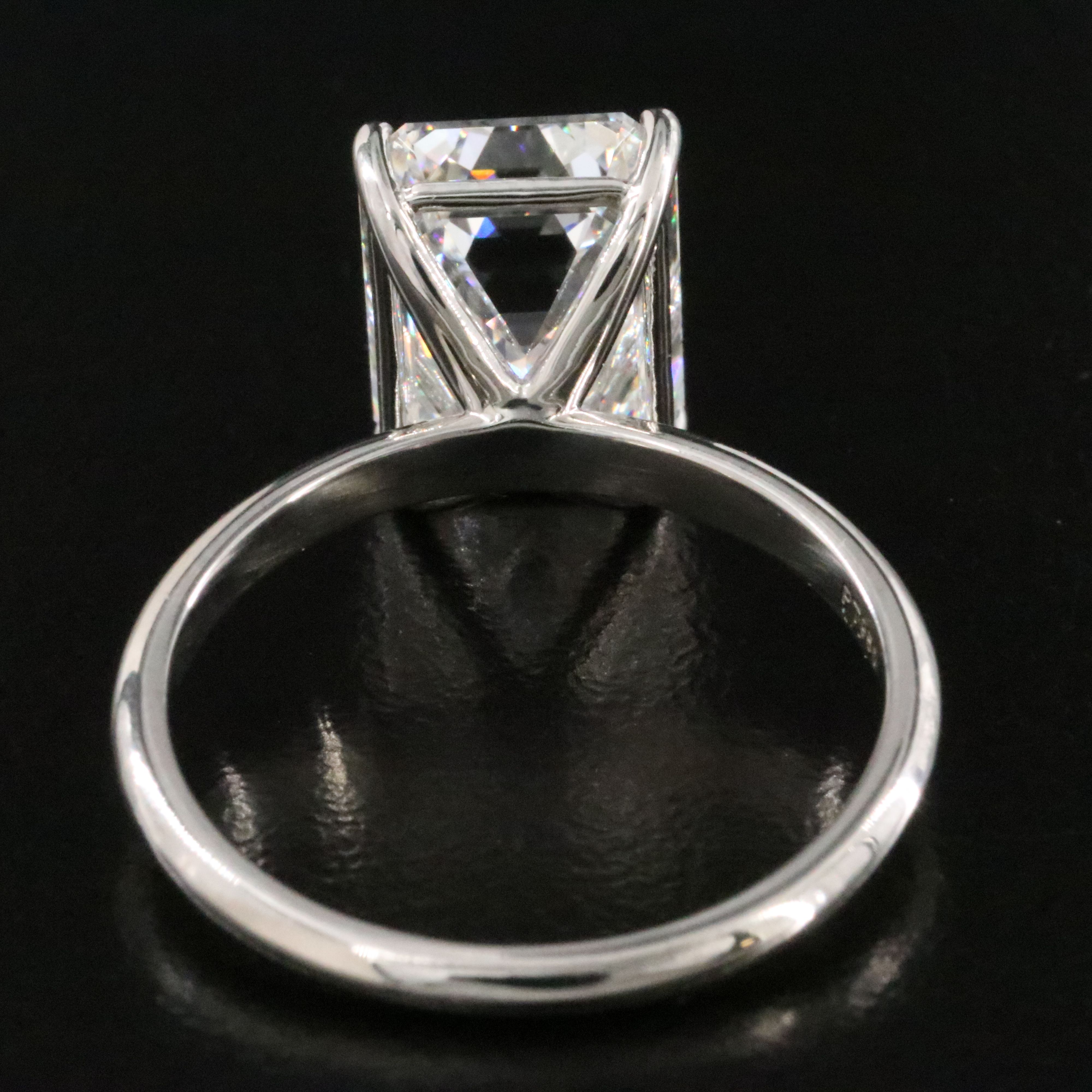 Platinum 4.55 CT Lab Grown Diamond Solitaire Ring with IGI Report