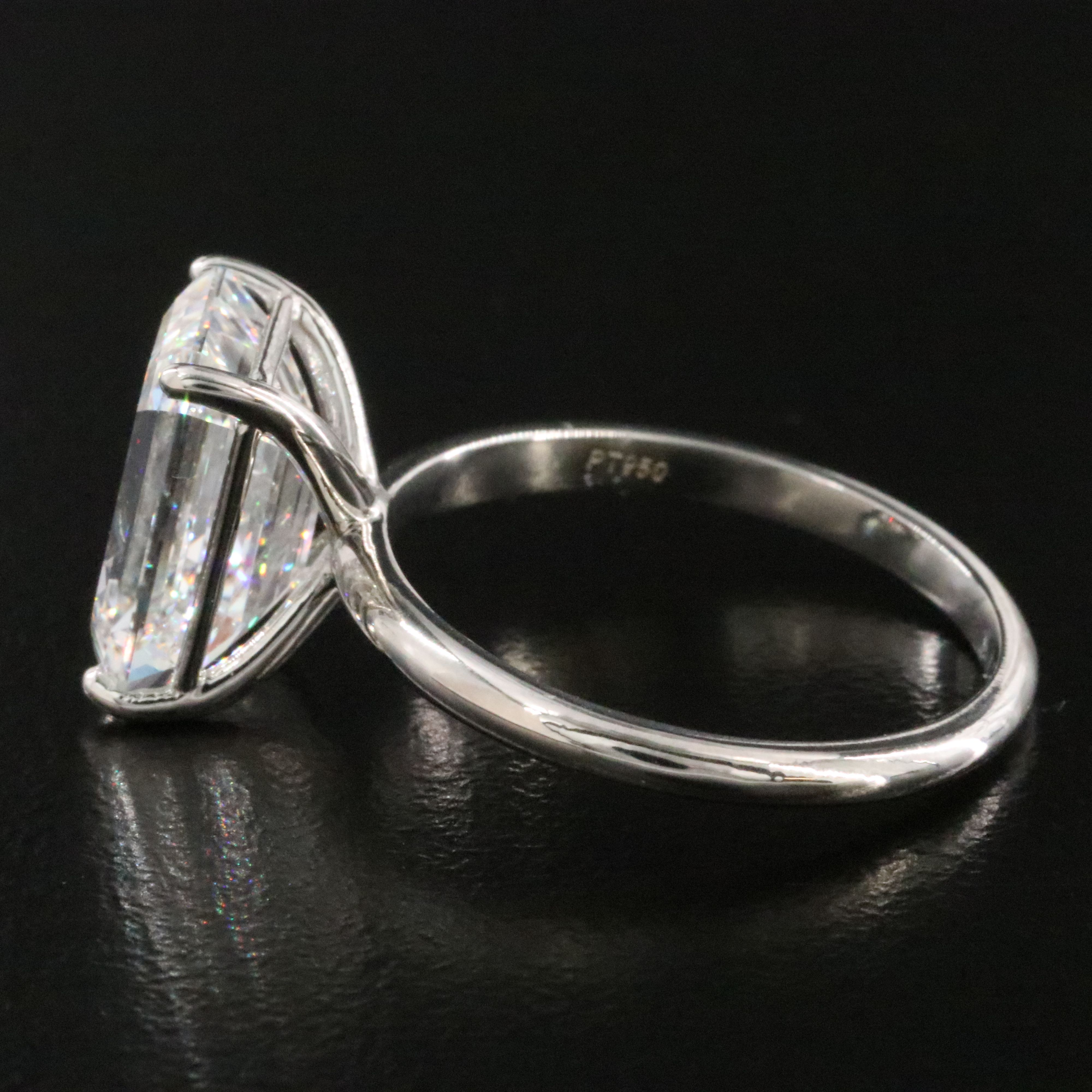 Platinum 4.55 CT Lab Grown Diamond Solitaire Ring with IGI Report