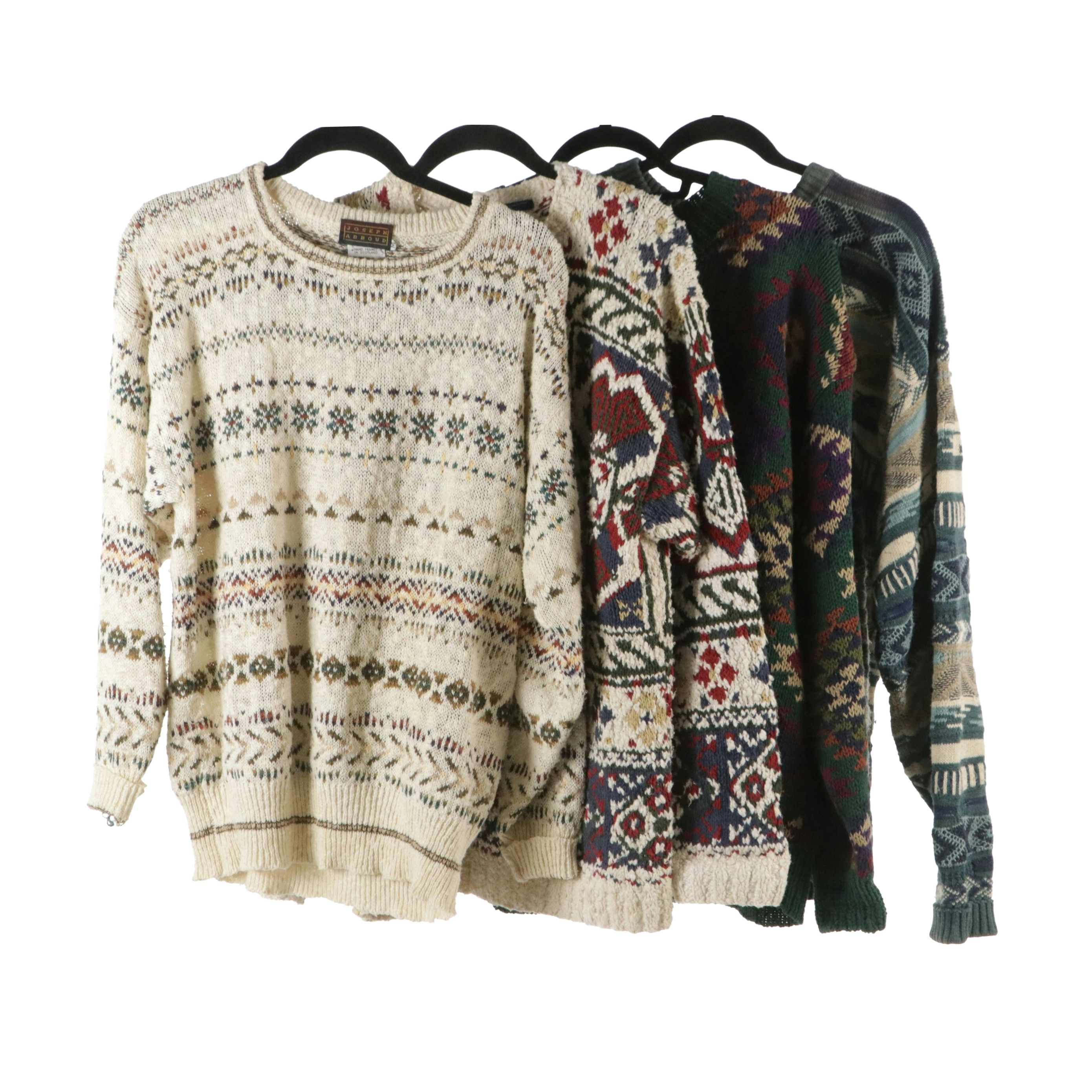 Men's Tommy Hilfiger, Woolrich, and Other Cotton Blend Crew Neck Sweaters