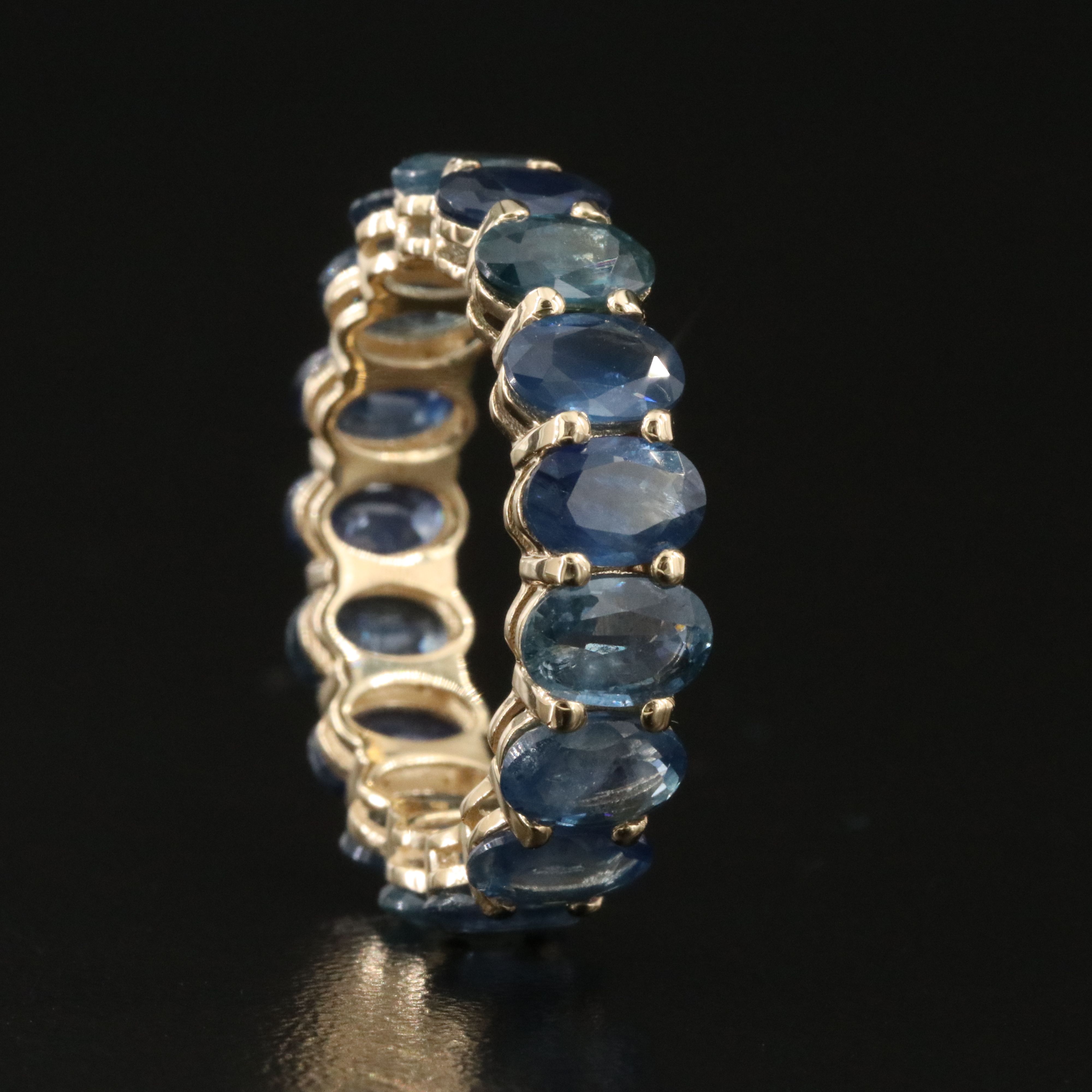 14K Sapphire Eternity Band with IGI Jewelry Report