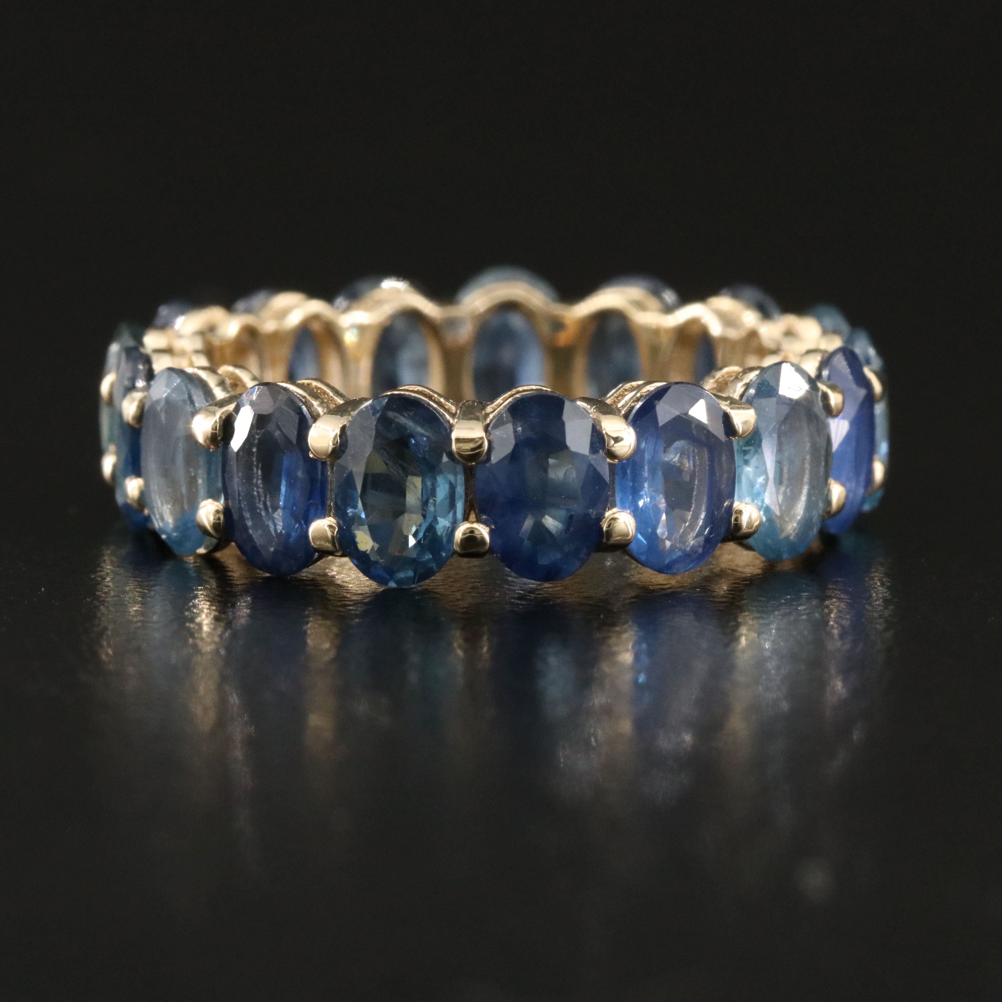 14K Sapphire Eternity Band with IGI Jewelry Report