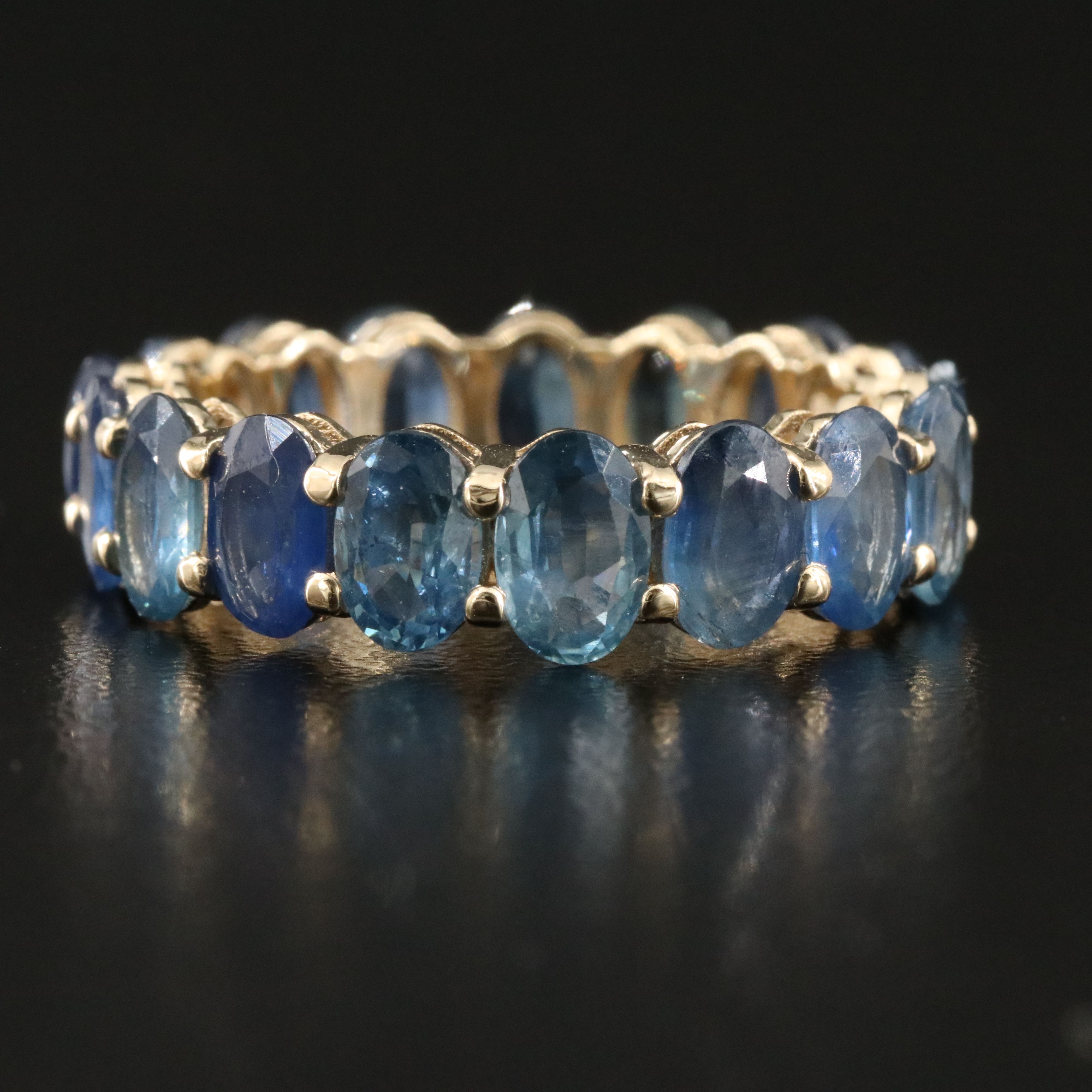 14K Sapphire Eternity Band with IGI Jewelry Report