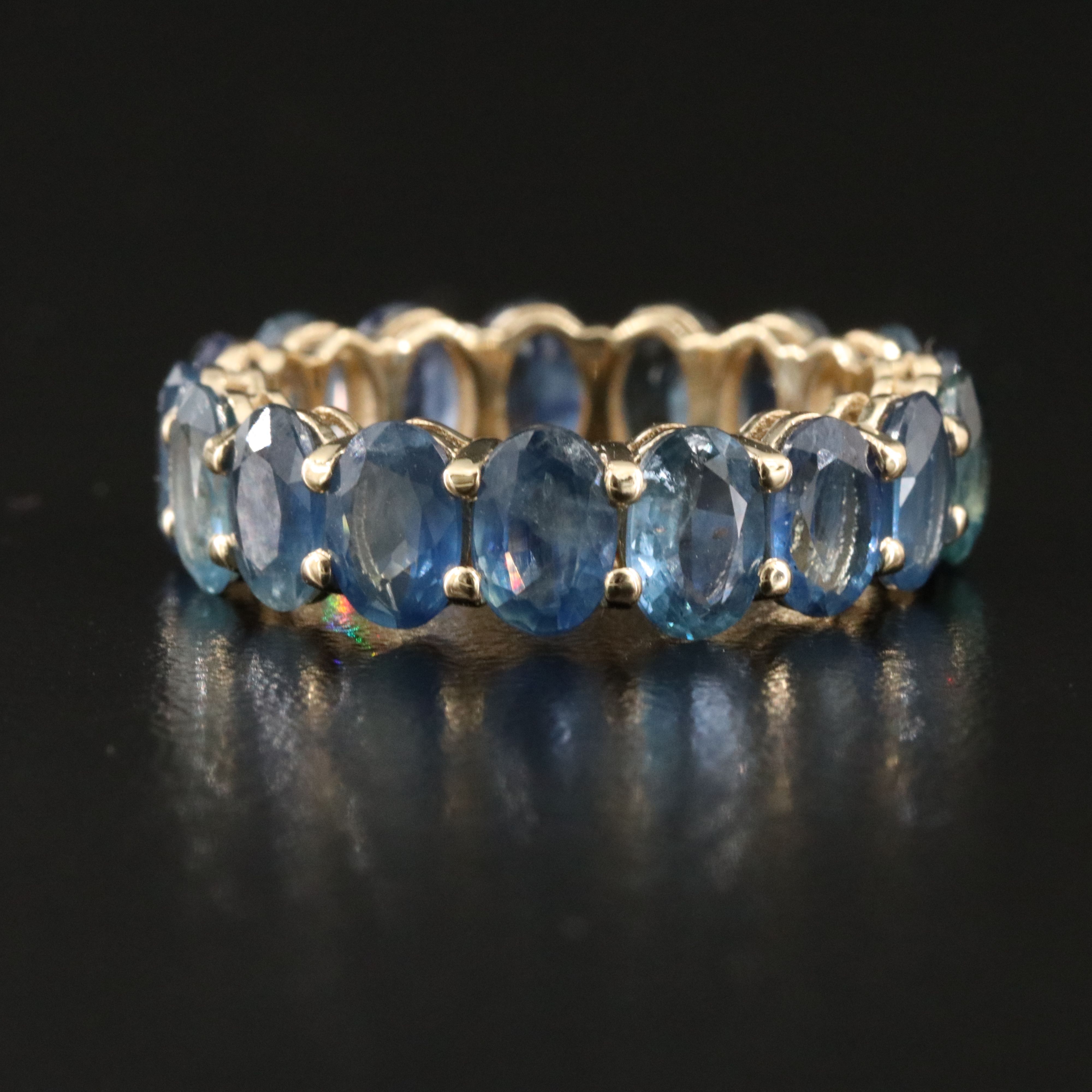 14K Sapphire Eternity Band with IGI Jewelry Report