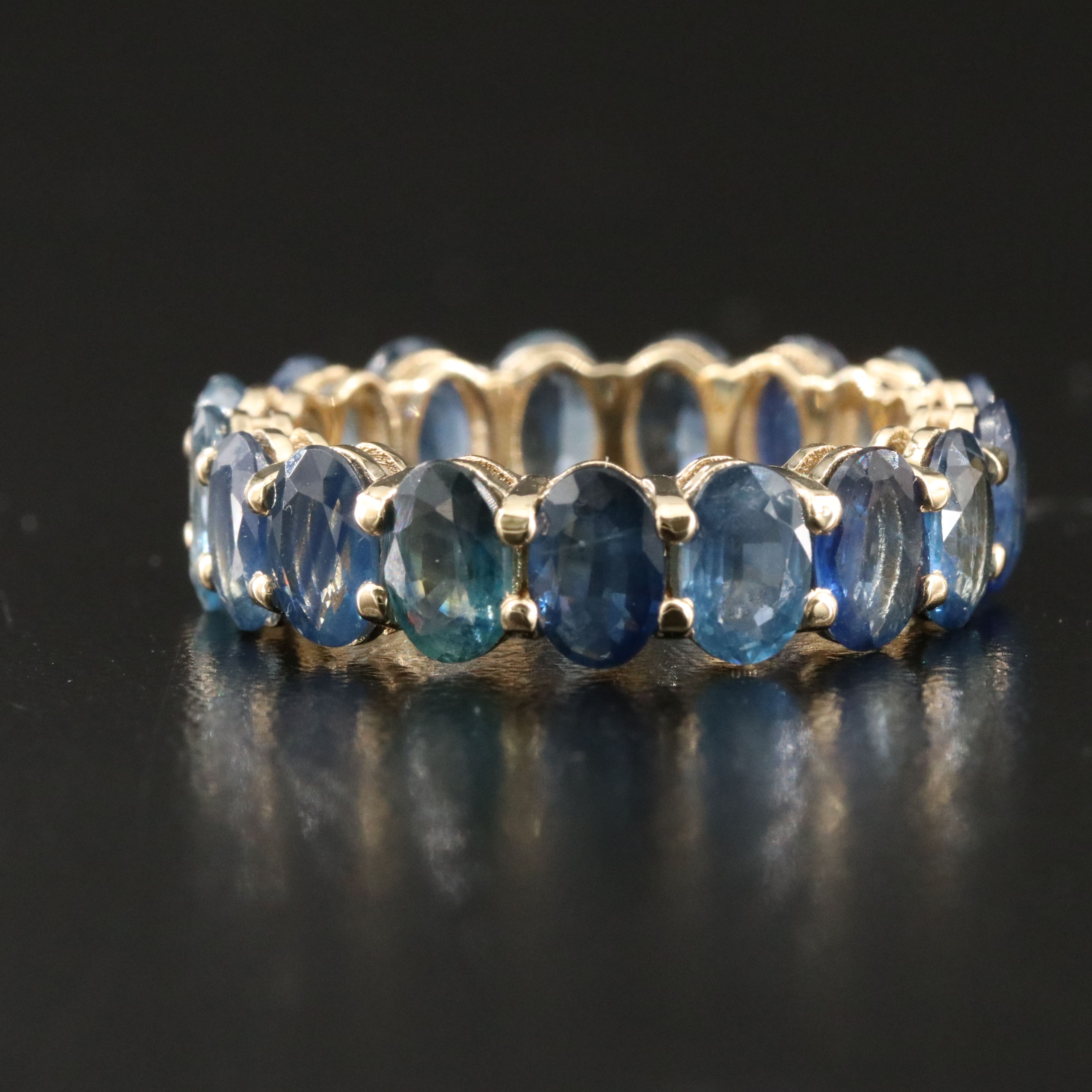 14K Sapphire Eternity Band with IGI Jewelry Report