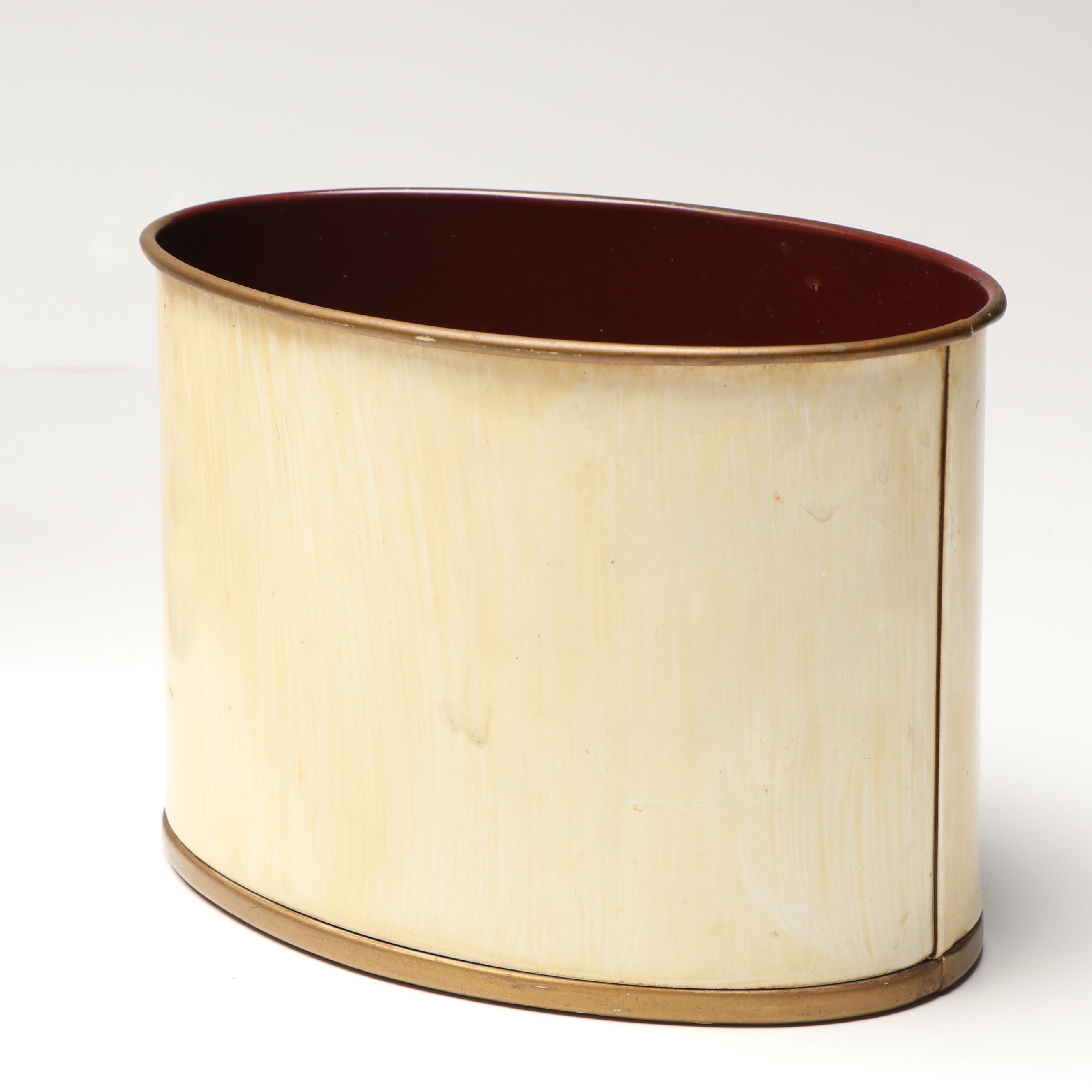 Jean Crowell Studio Signed Metal Box with Italian Pewter Vase and Table Lamp