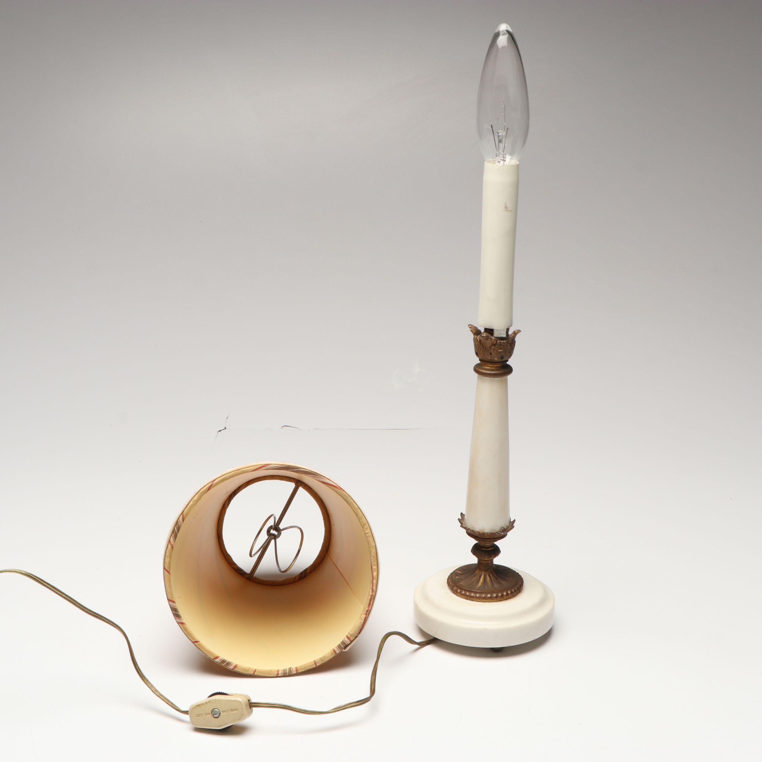 Jean Crowell Studio Signed Metal Box with Italian Pewter Vase and Table Lamp