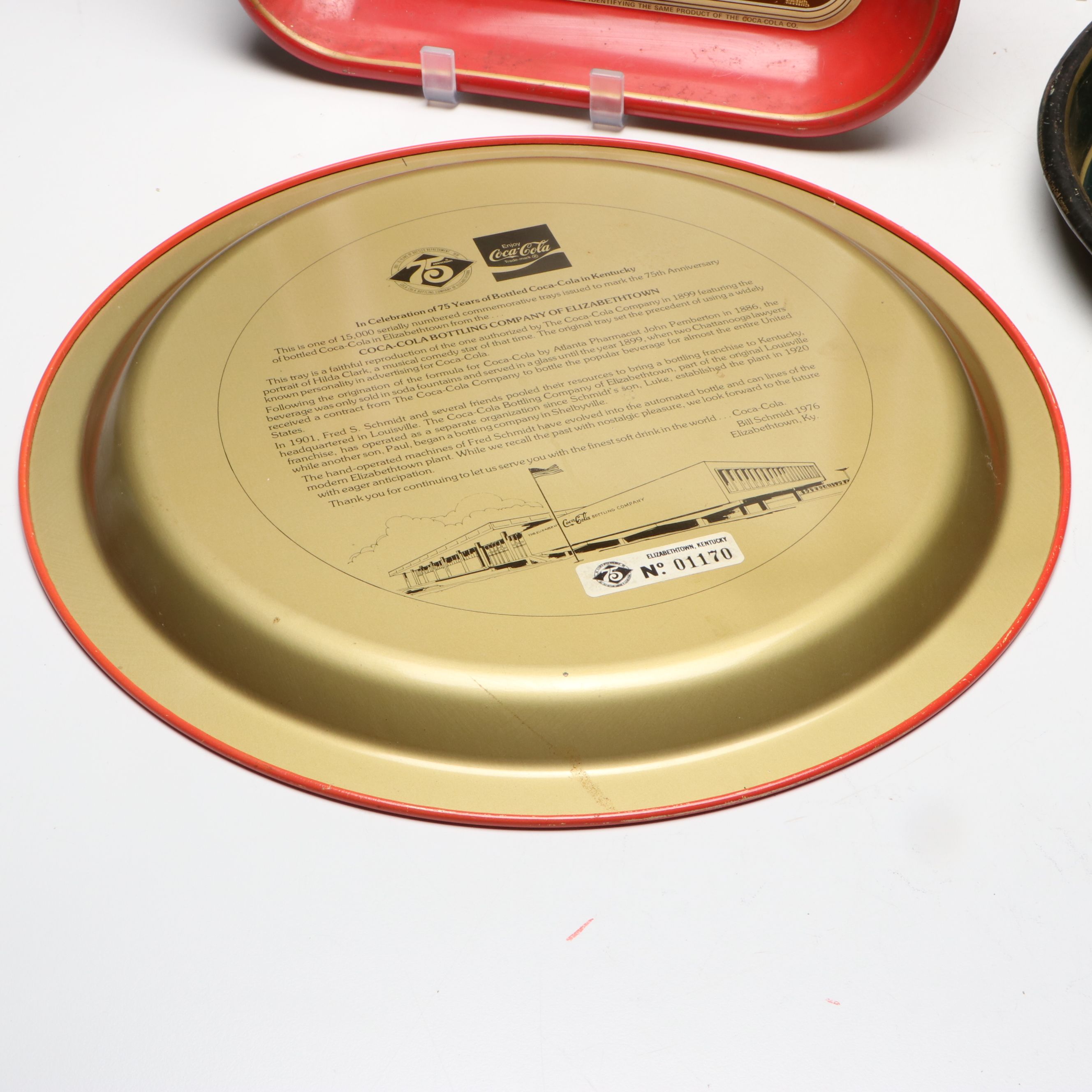 Coca-Cola "The Harvey Girl" and More Metal Advertising Trays, 1970s