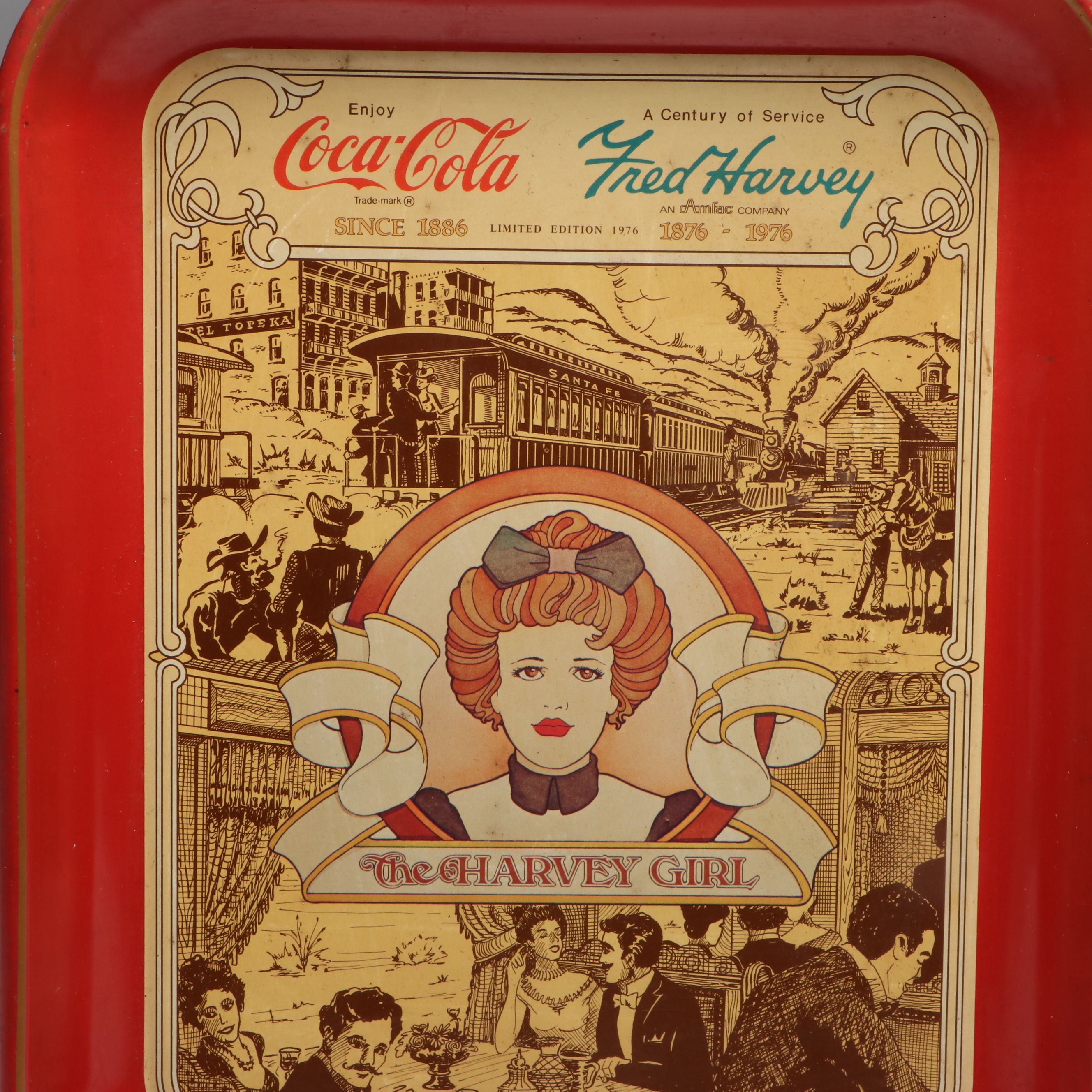 Coca-Cola "The Harvey Girl" and More Metal Advertising Trays, 1970s