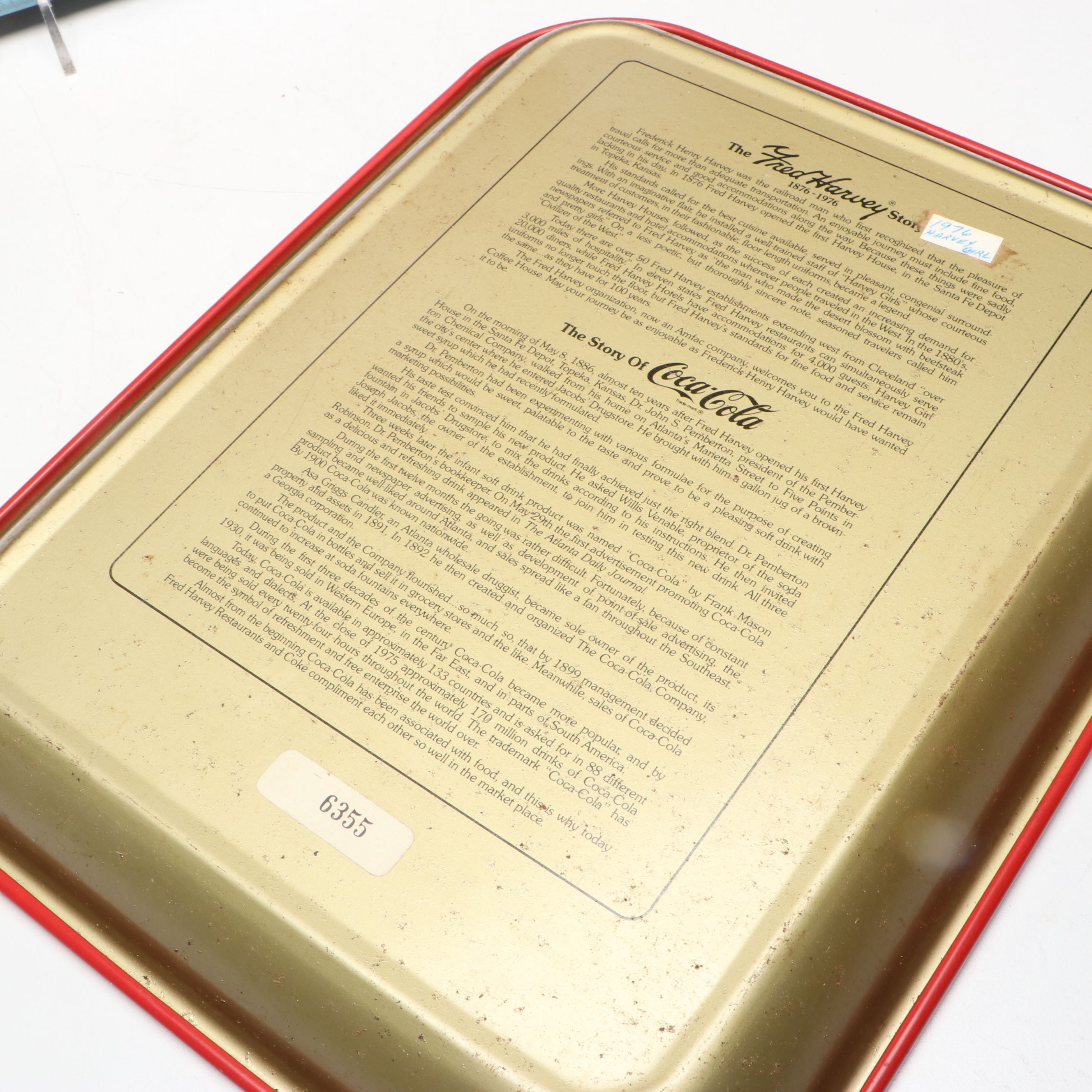 Coca-Cola "The Harvey Girl" and More Metal Advertising Trays, 1970s