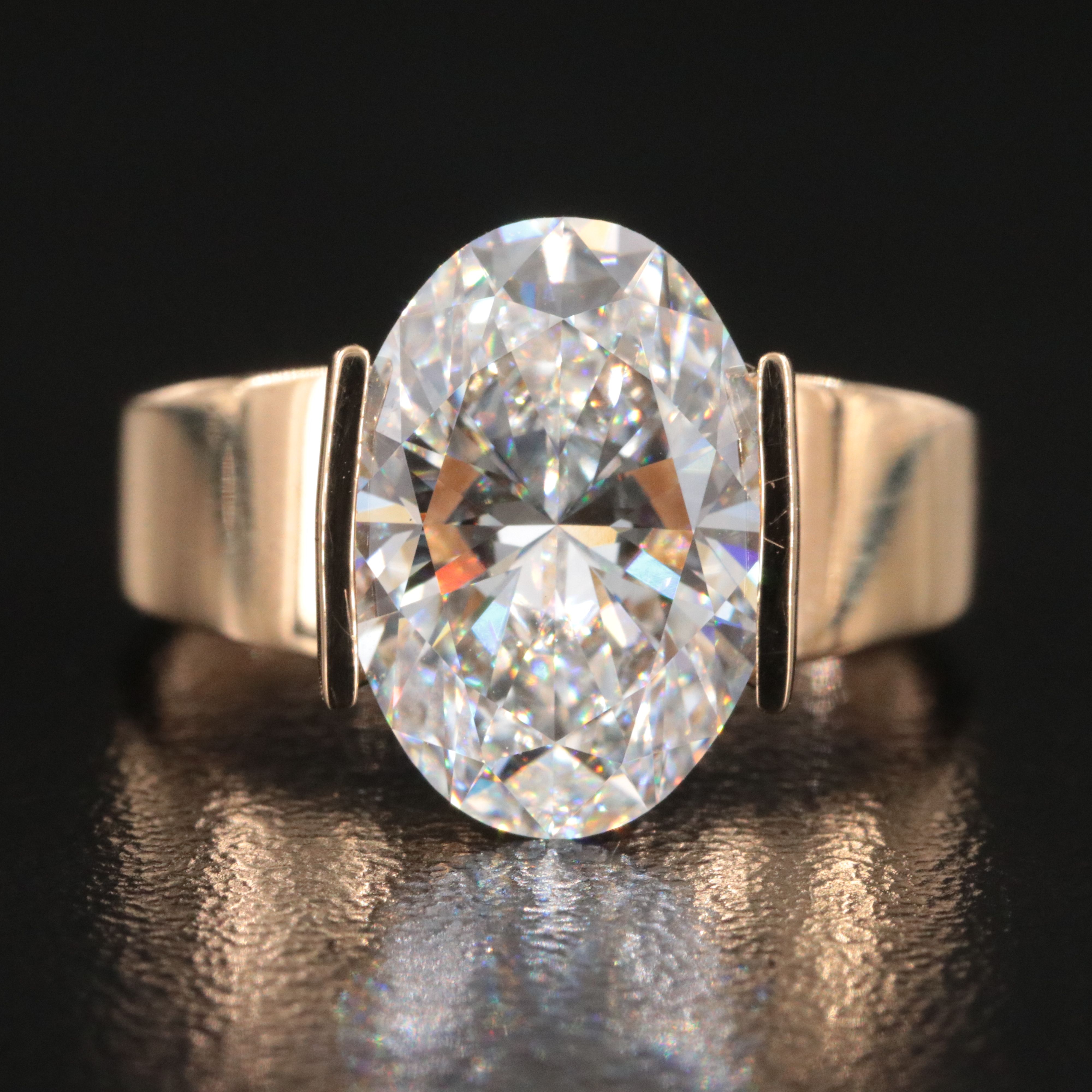 18K 4.03 CT Lab Grown Diamond Solitaire Ring with IGI Report