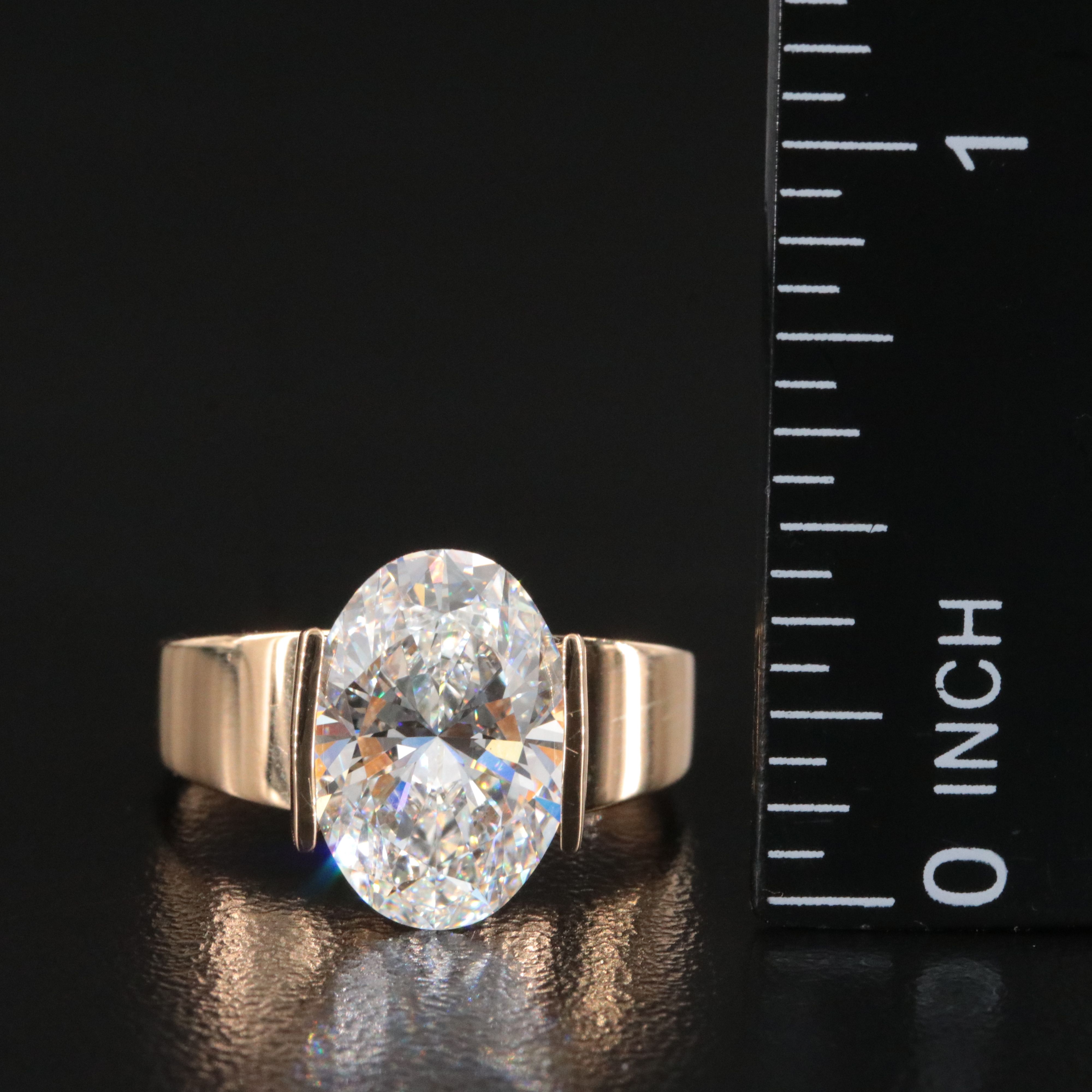 18K 4.03 CT Lab Grown Diamond Solitaire Ring with IGI Report