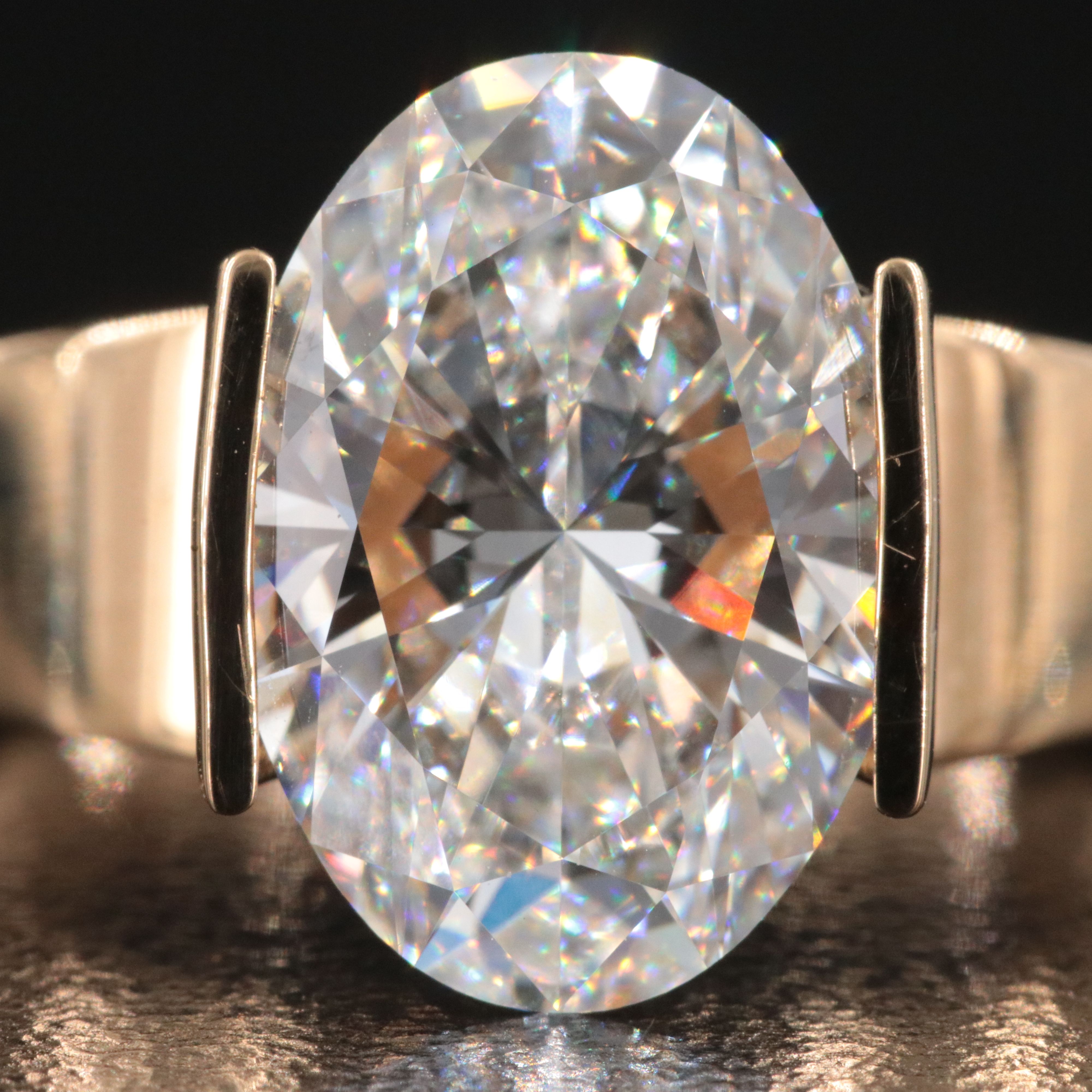 18K 4.03 CT Lab Grown Diamond Solitaire Ring with IGI Report