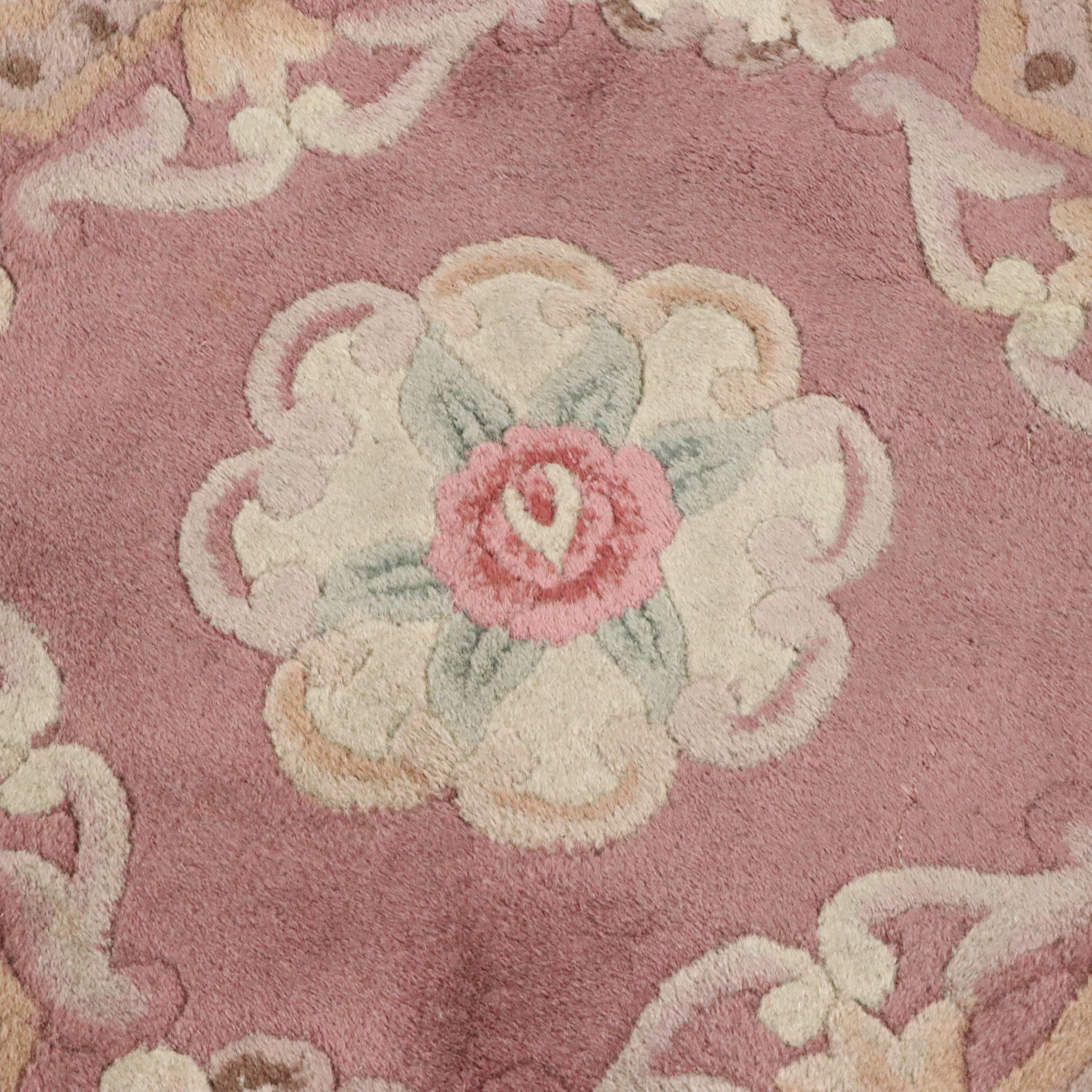 3'6 Octagonal Hand-Tufted Chinese Peking Accent Rug