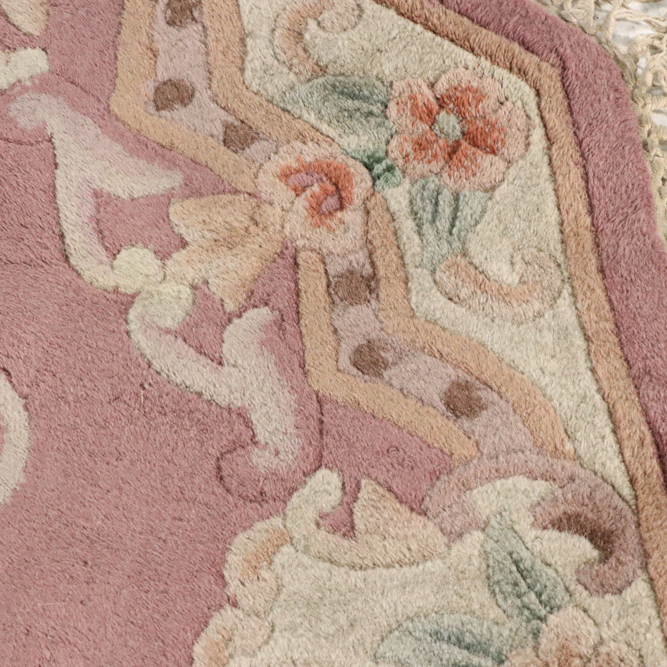 3'6 Octagonal Hand-Tufted Chinese Peking Accent Rug