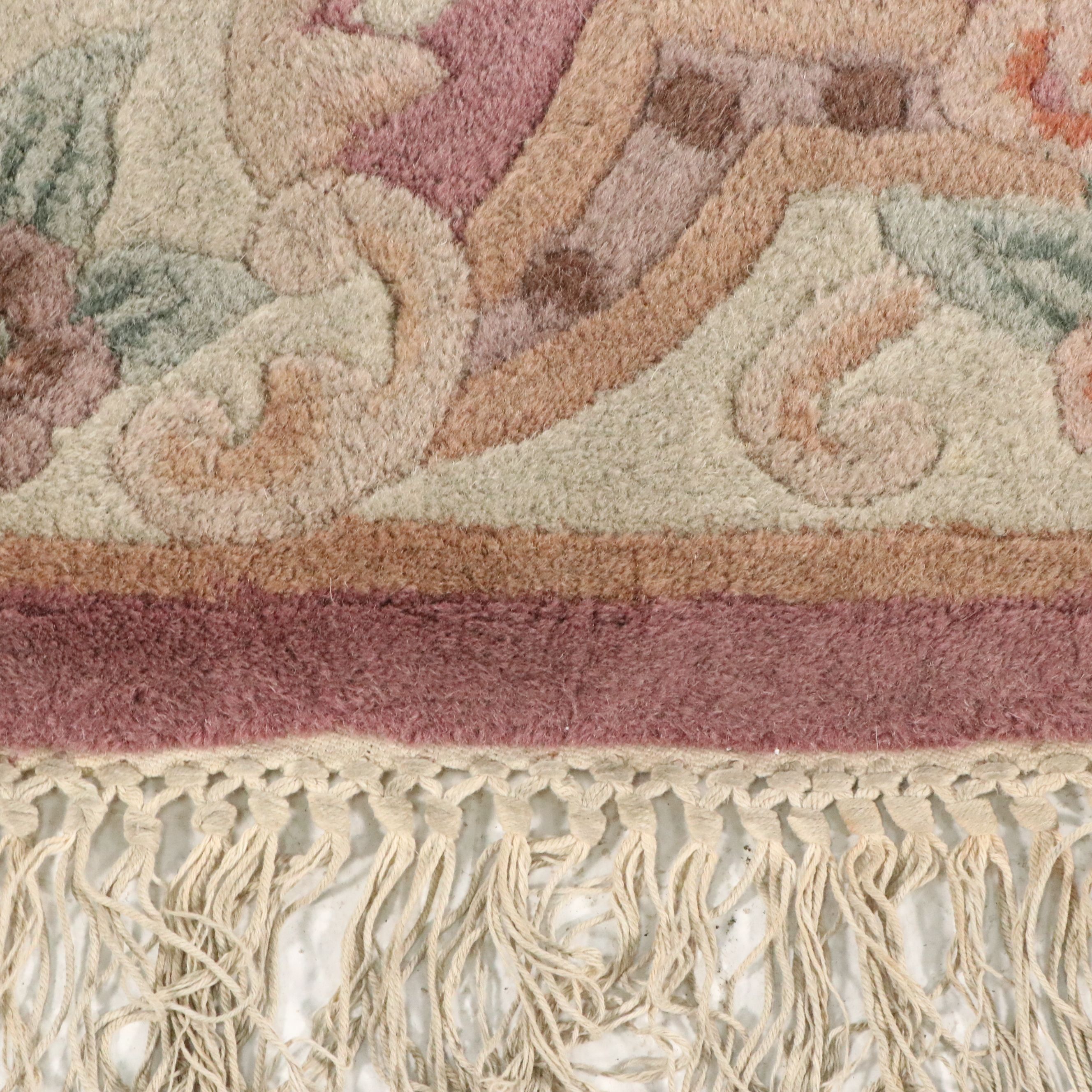 3'6 Octagonal Hand-Tufted Chinese Peking Accent Rug